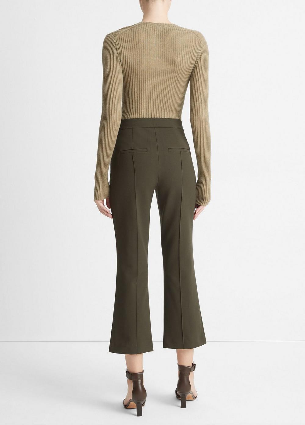 Mid-Rise Pintuck Crop Flare Pant Product Image