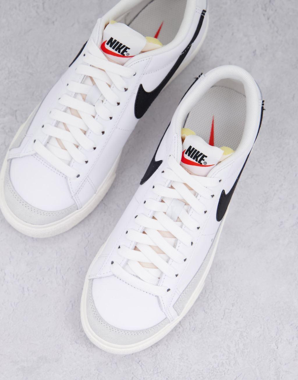 Nike Blazer Low Platform sneakers in white and black  Product Image