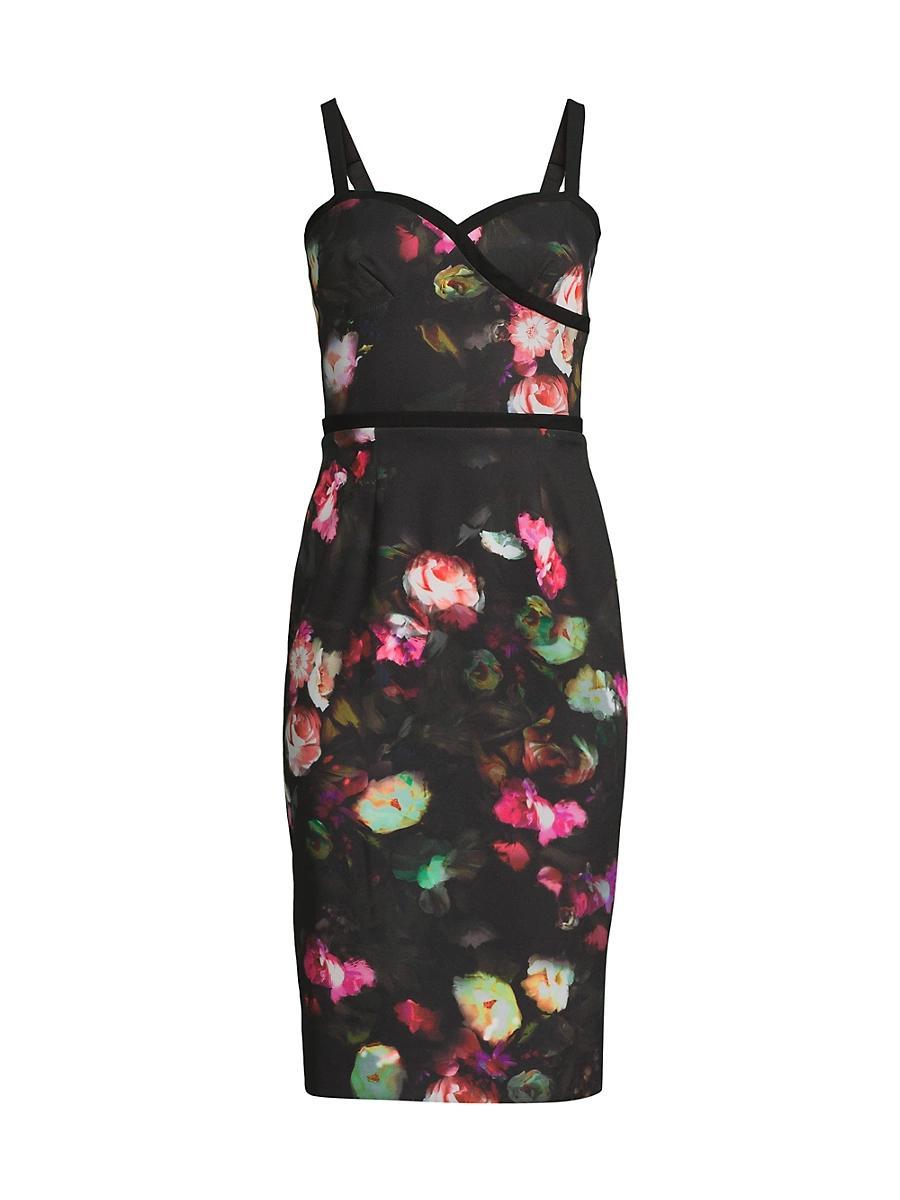 Womens Daria Floral Sweetheart Midi-Dress Product Image