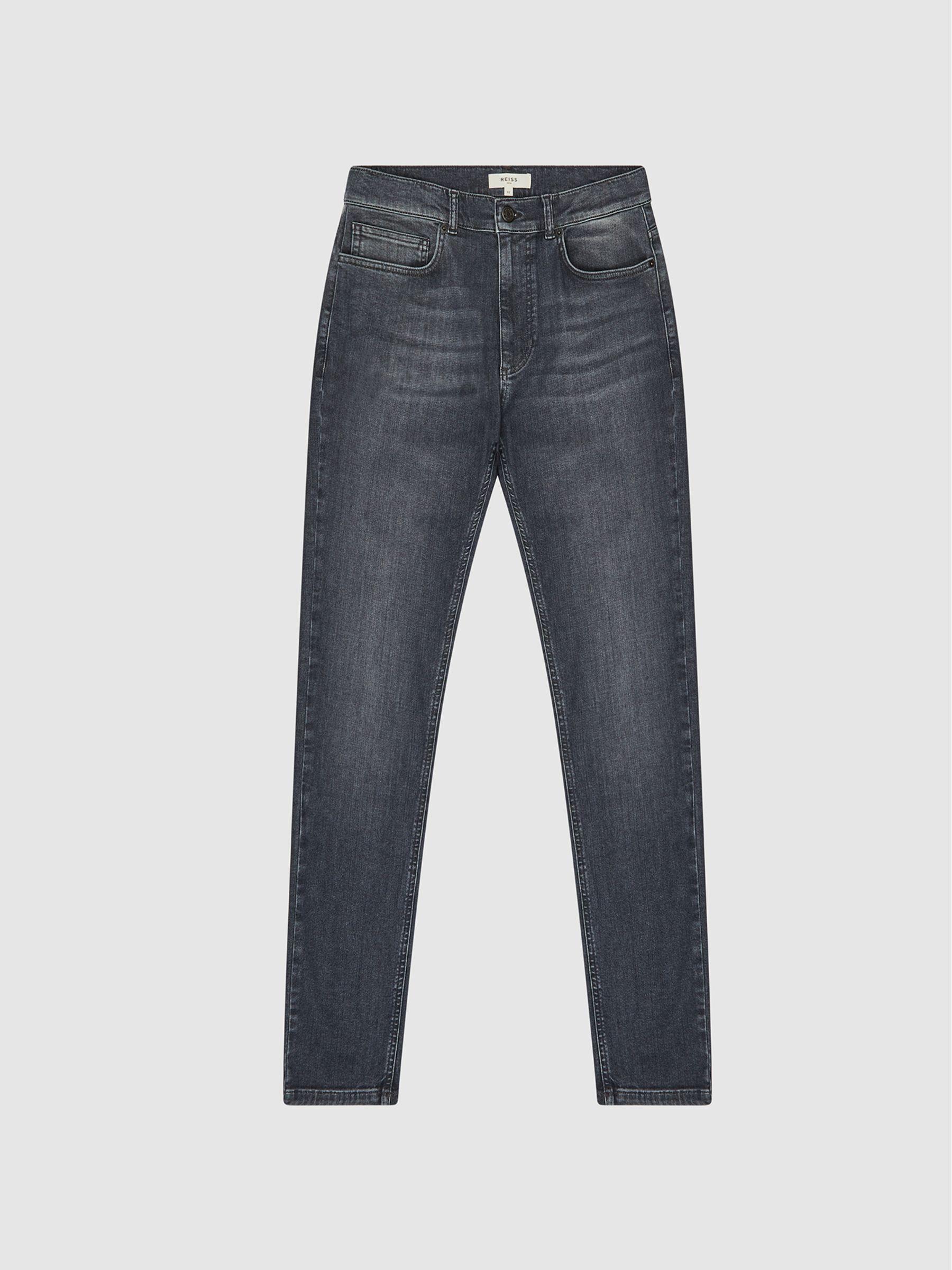 Slim Fit Washed Jeans in Washed Grey Product Image