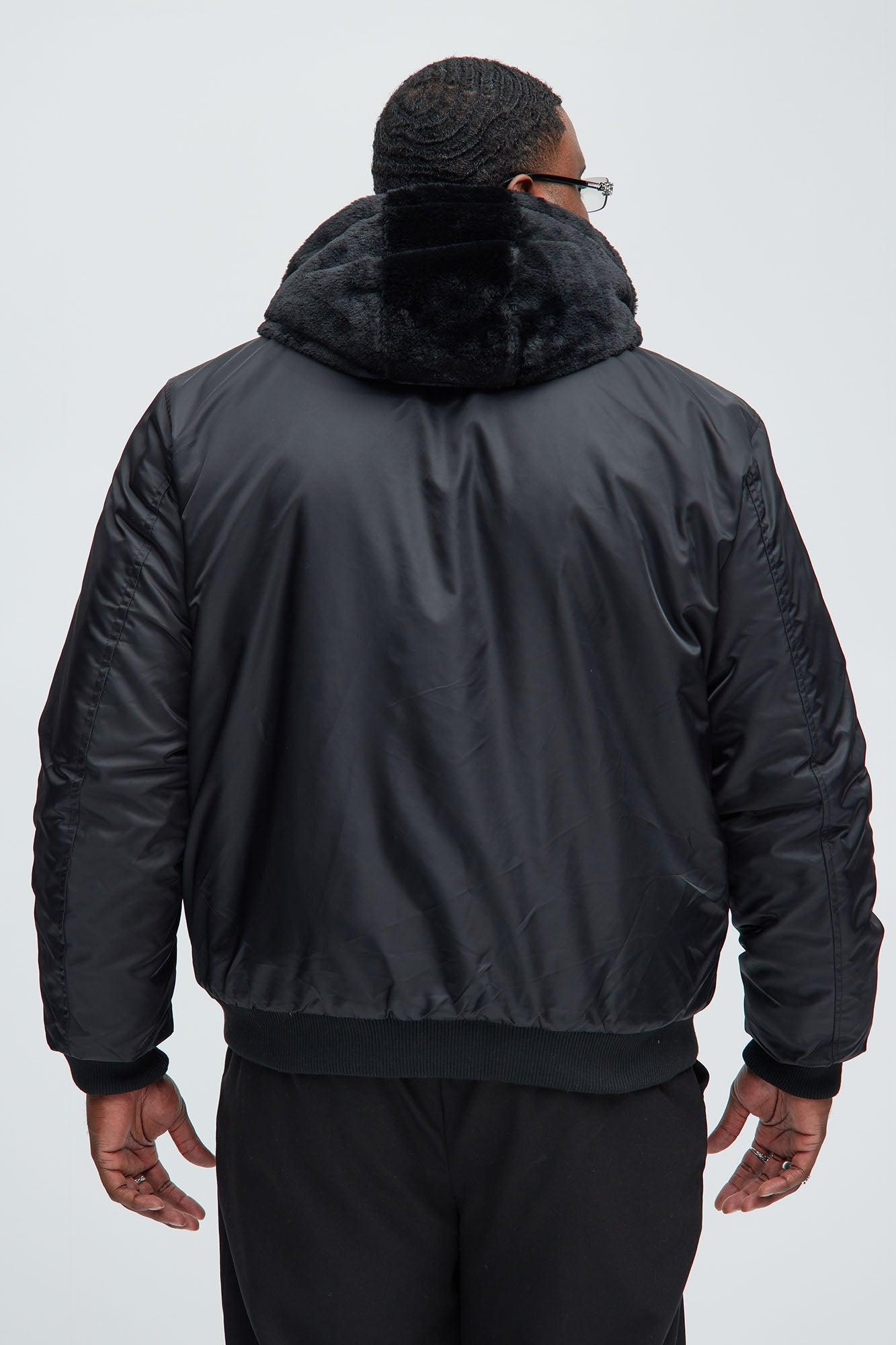 Night Out Reversible Bomber Jacket - Black Product Image
