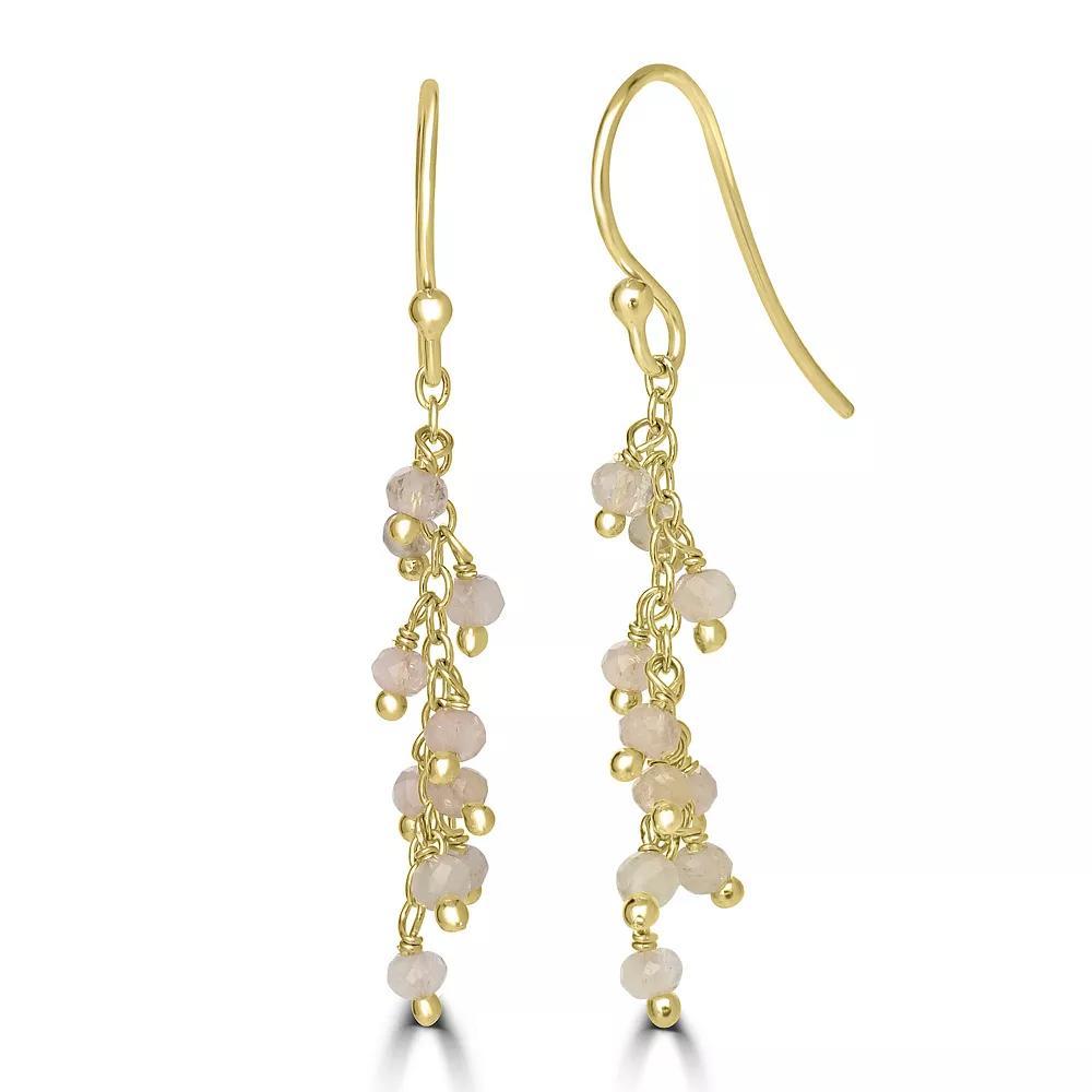 Gemistry 14k Gold Over Sterling Silver Gemstone Beaded Drop Earrings, Women's, Turquoise Product Image