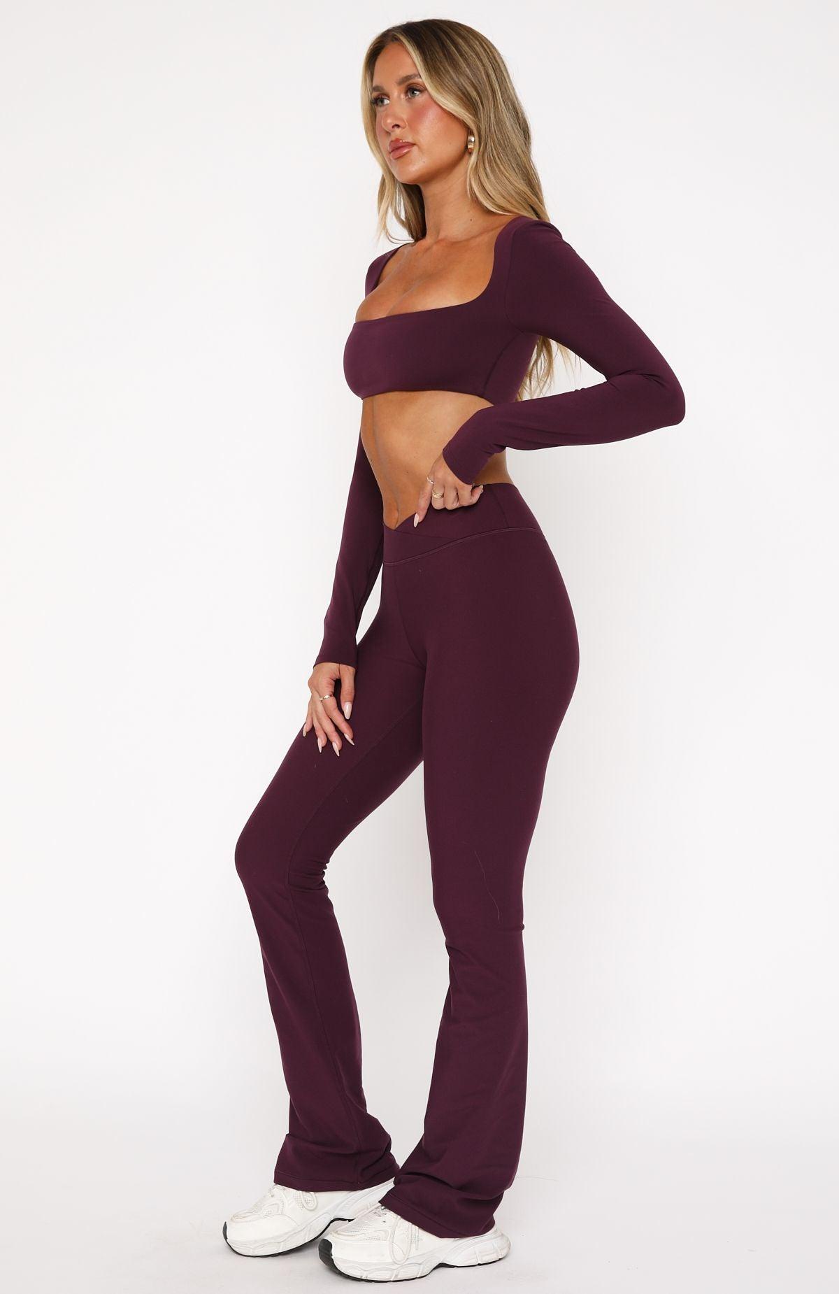 Wellness Flare Leggings Plum Product Image