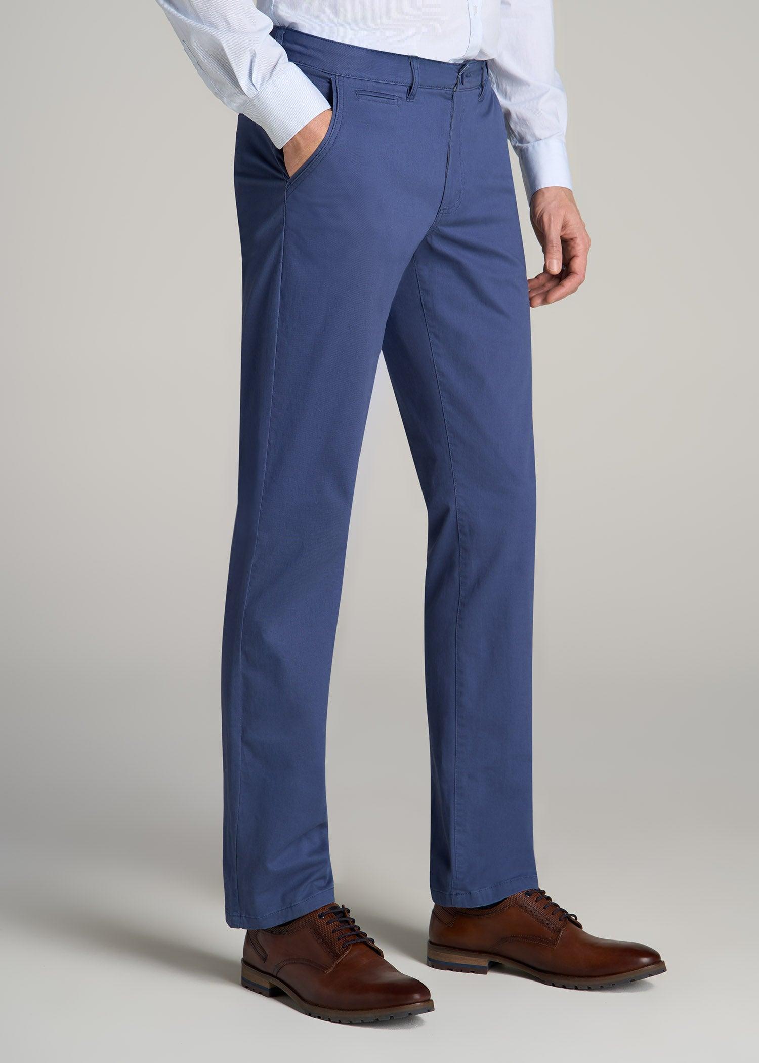 Carman TAPERED Chinos in Steel Blue - Pants for Tall Men Product Image