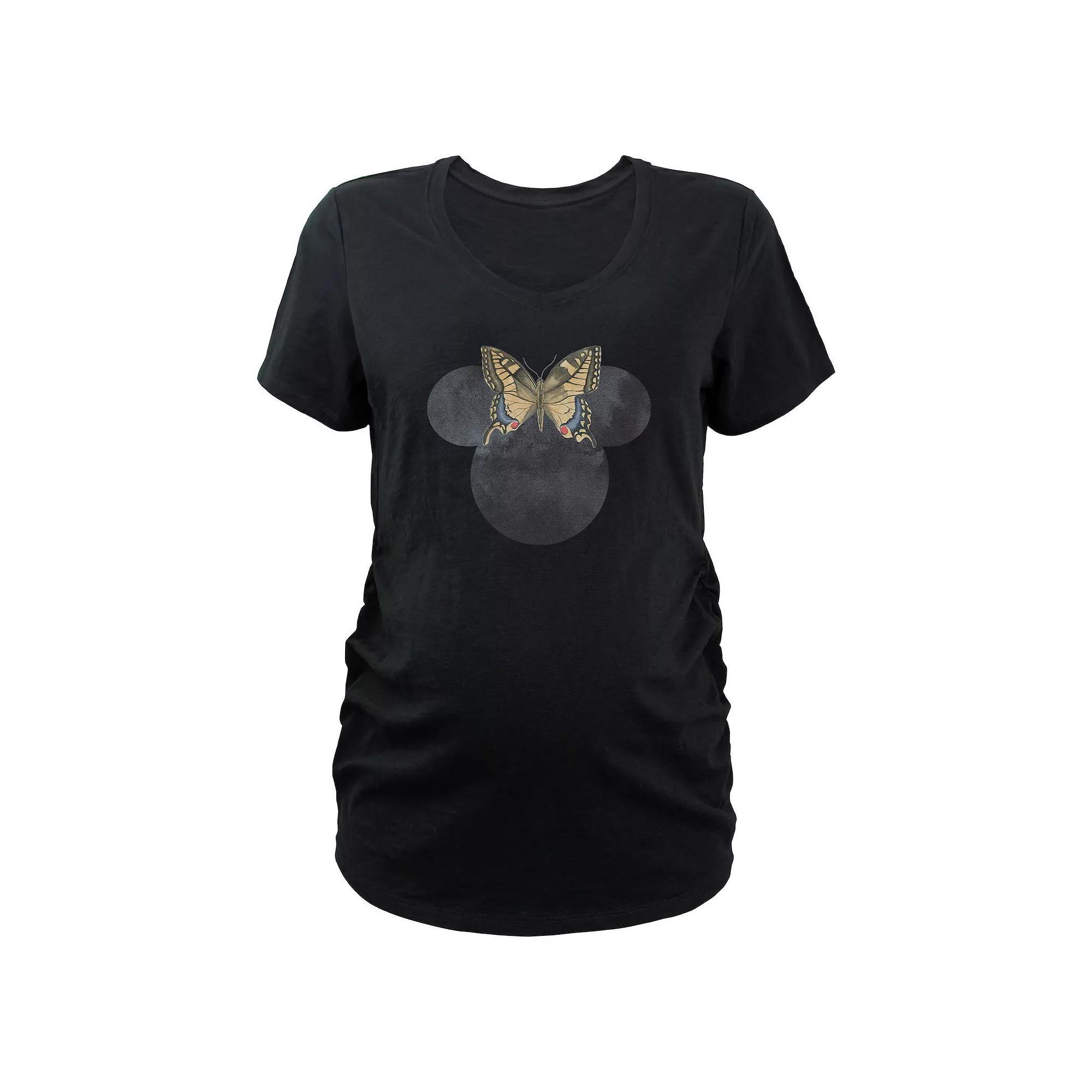 Maternity Minnie Mouse Butterfly Bow V-Neck Graphic Tee, Women's,  Product Image