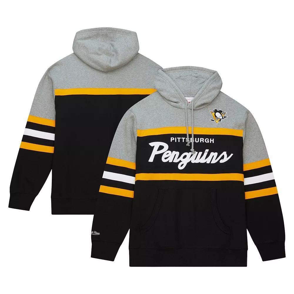 Men's Mitchell & Ness Black/Gray Pittsburgh Penguins Head Coach Pullover Hoodie, Size: Small Product Image