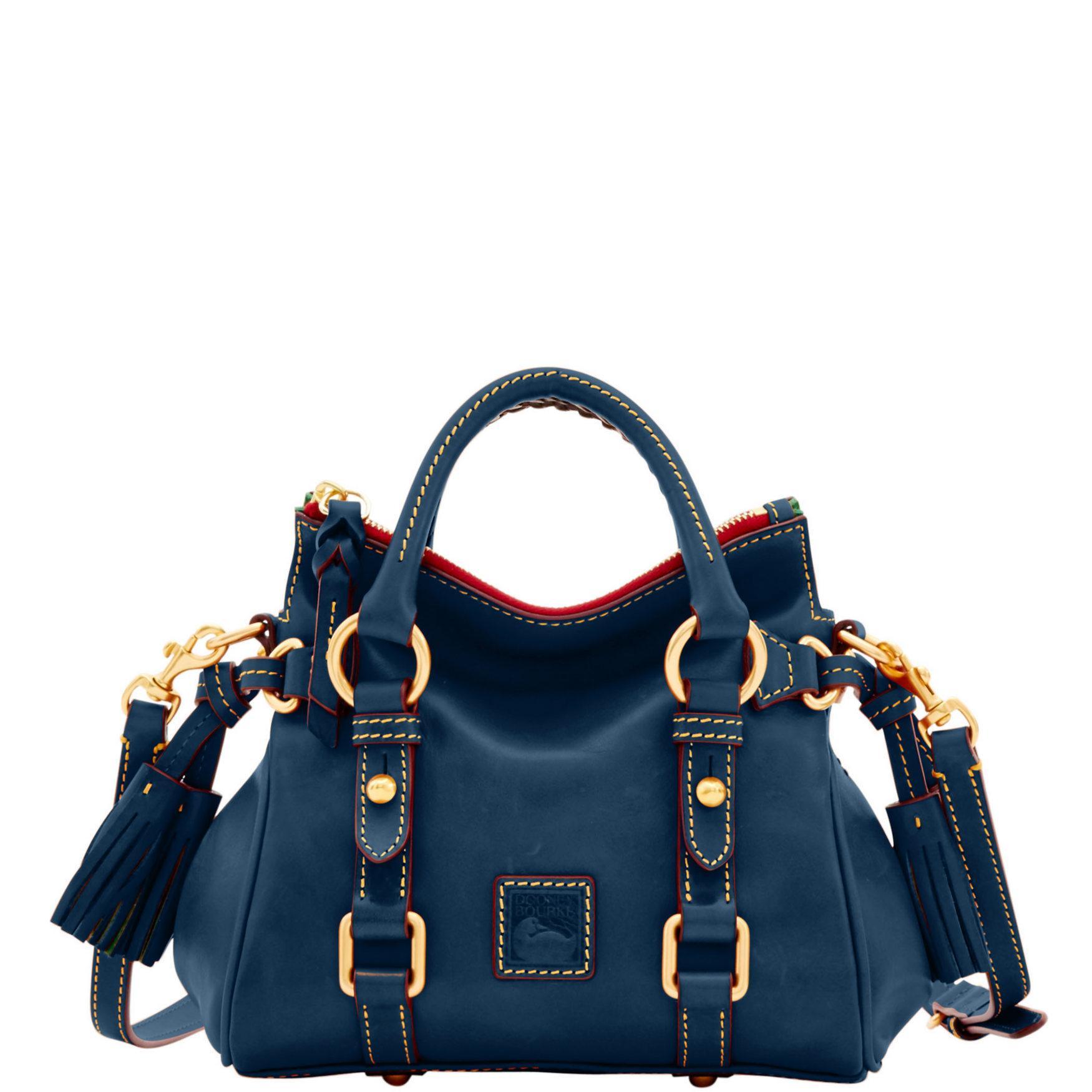 Dooney & Bourke Womens Florentine Nano Leather Satchel Bag in Denim Product Image