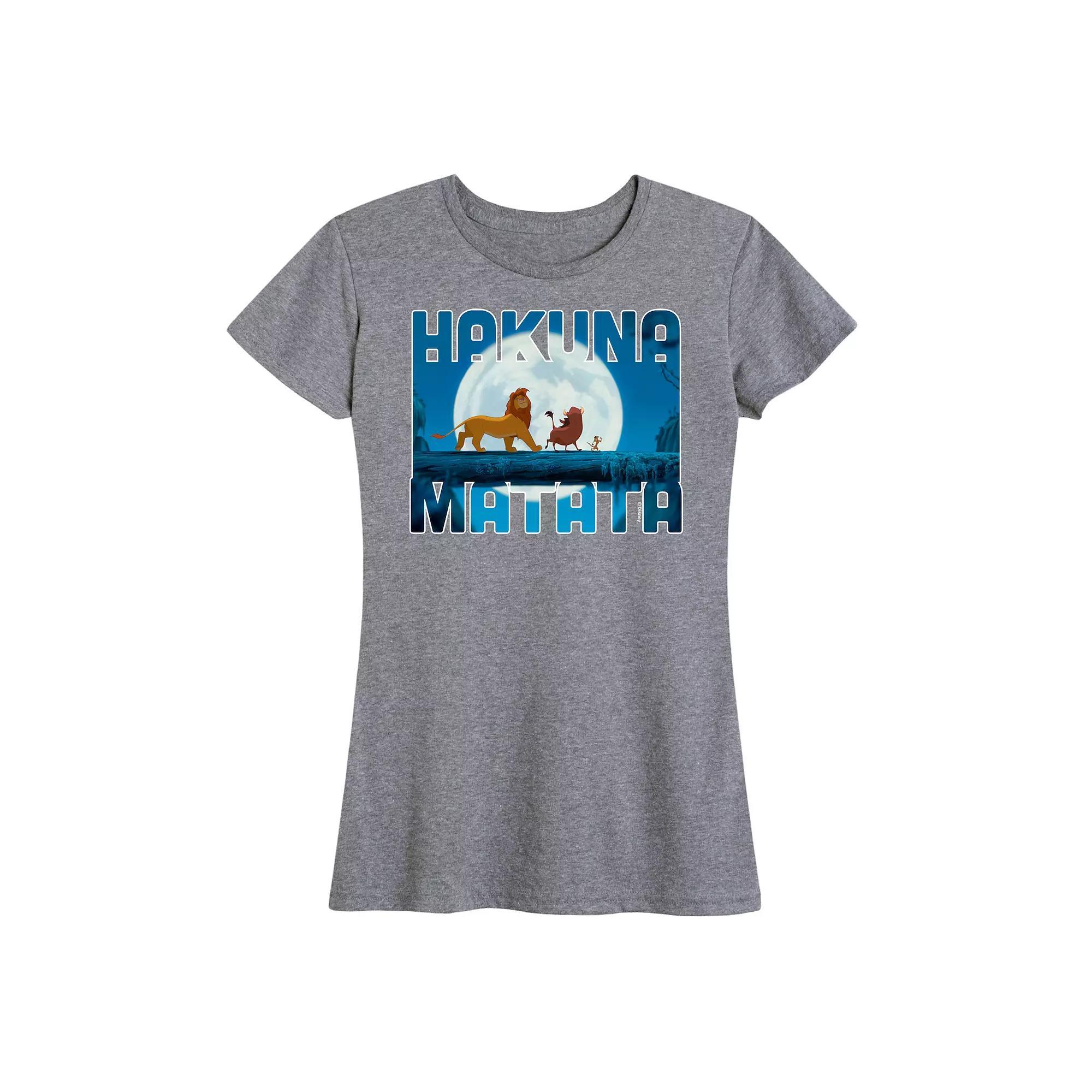 Disney's Lion King Women's Hakuna Matata Graphic Tee, Size: Medium, Grey Gray Product Image