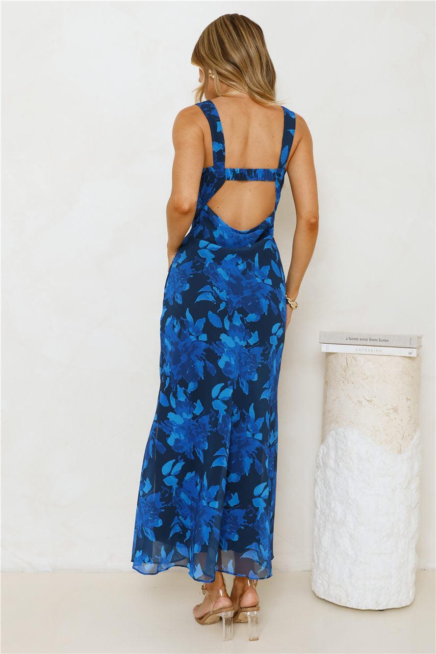 Let's Twirl Maxi Dress Blue Product Image