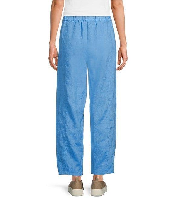 Eileen Fisher Petite Organic Linen Elastic Waist Pleated Lantern Ankle Pants Product Image