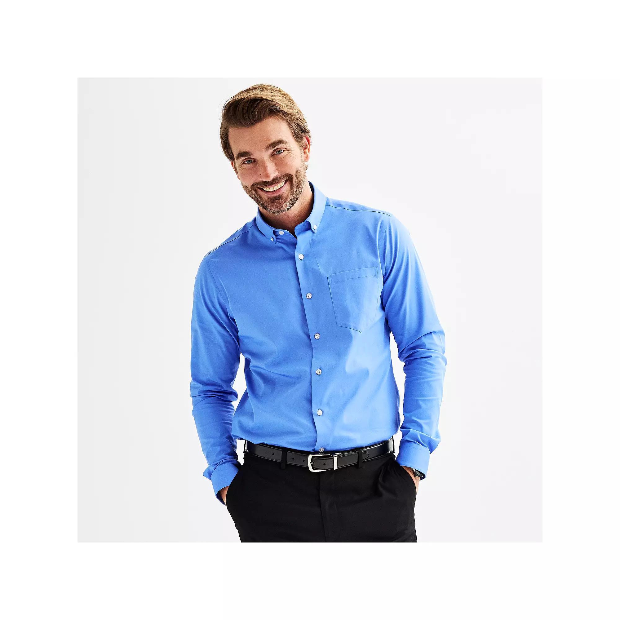 Men's Apt. 9® Wrinkle Free Slim-Fit Button Down Collar Dress Shirt,  Product Image