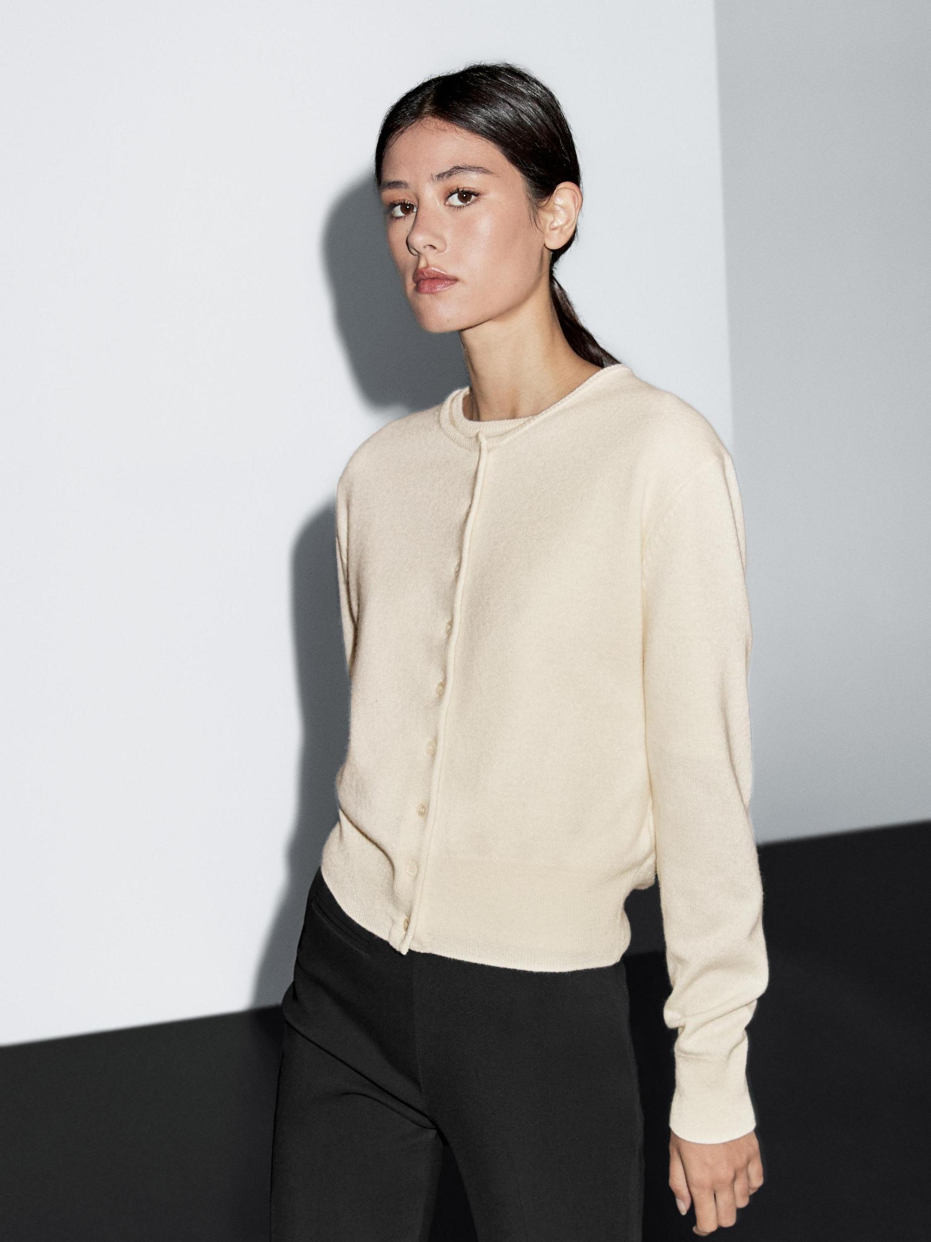 Wool blend knit cardigan Product Image