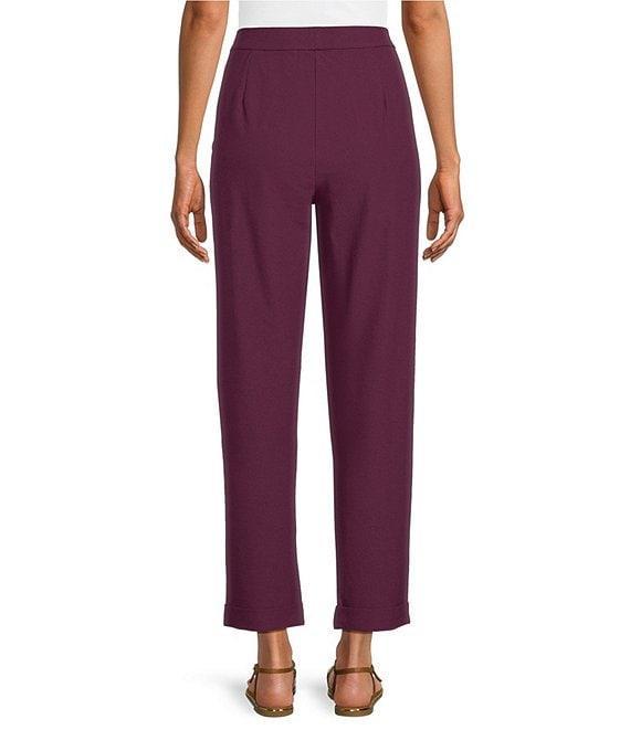 Eileen Fisher Stretch Crepe Flat Front Ankle Tapered Pants Product Image