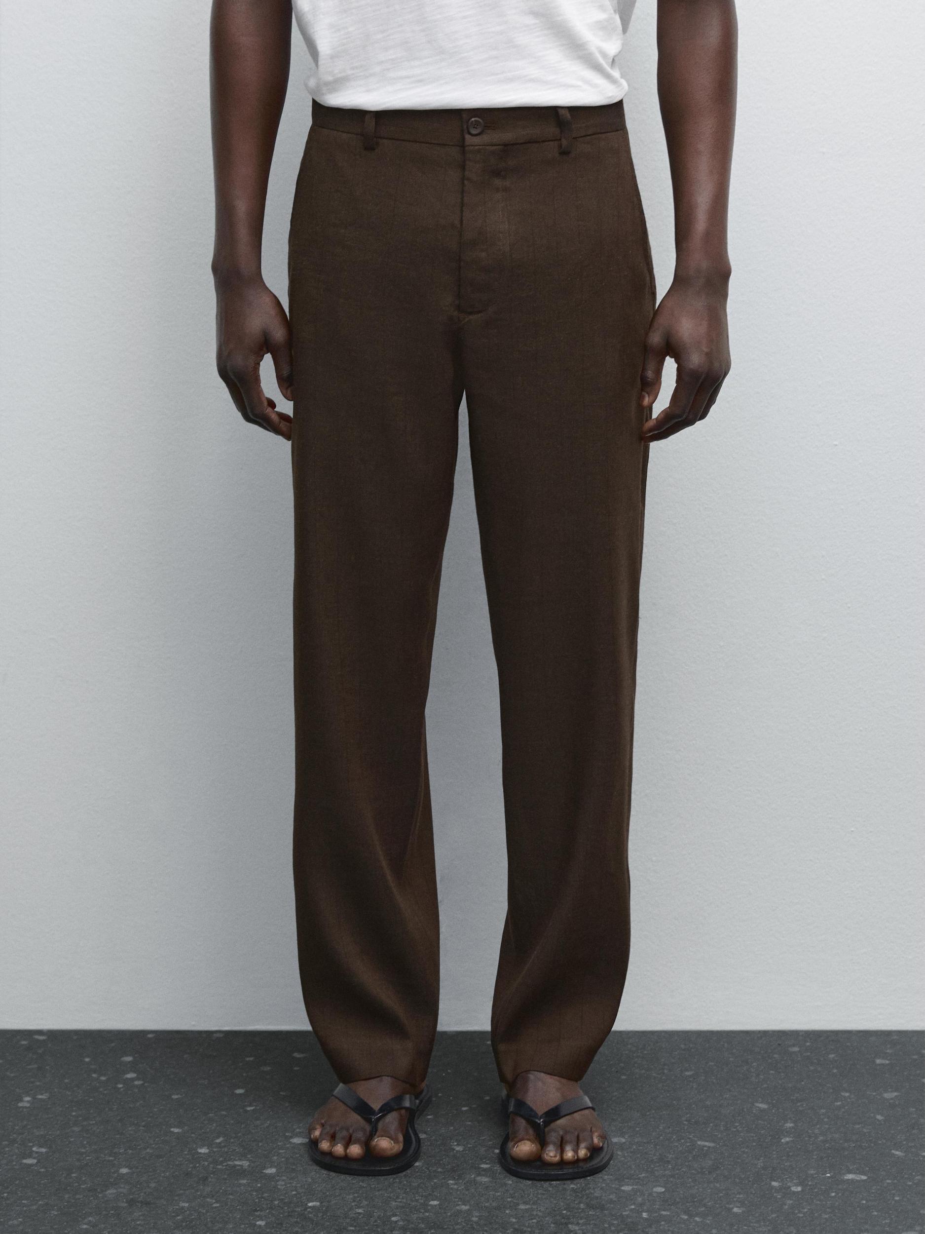 Straight-leg pinstripe trousers Product Image