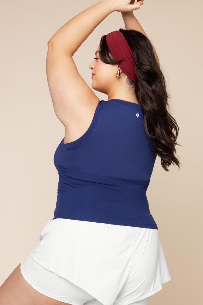 Peekaboo Crew Tank - Sapphire Product Image