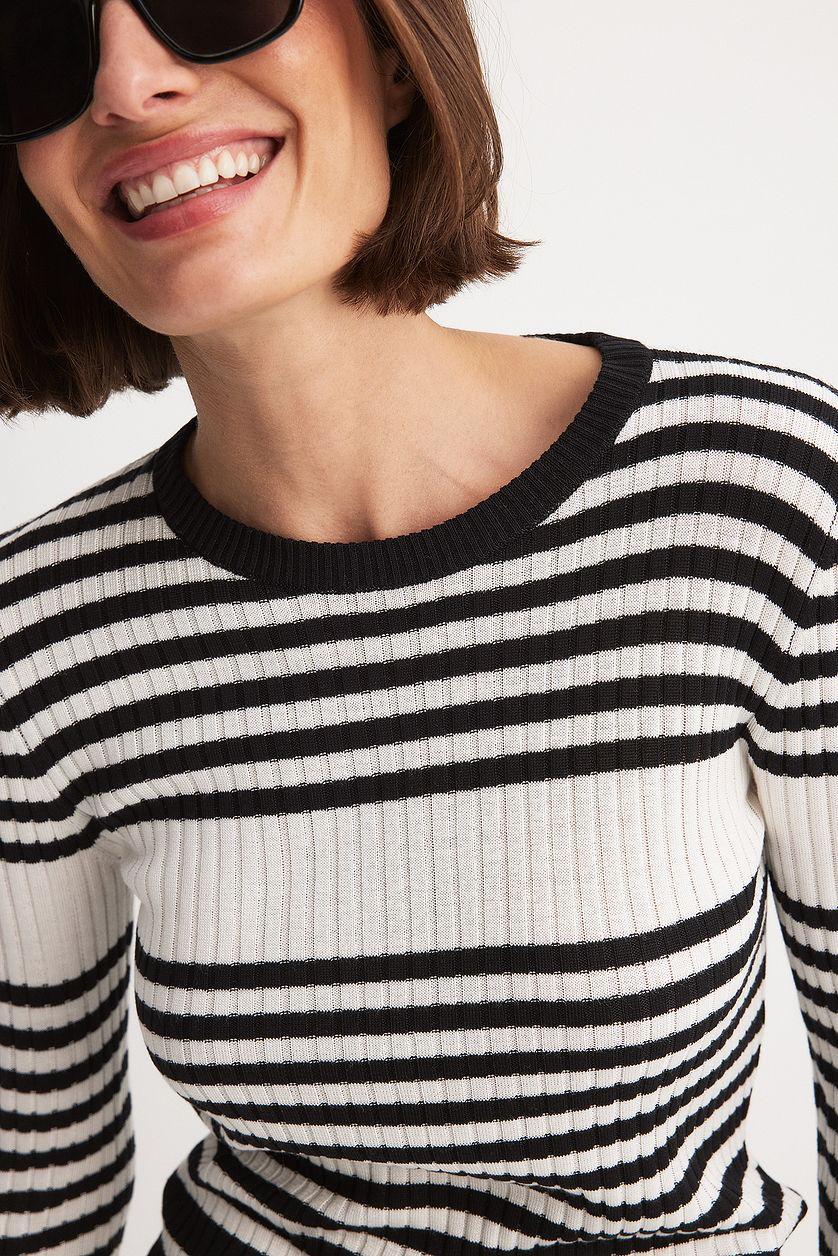Fine Knitted Striped Sweater Product Image