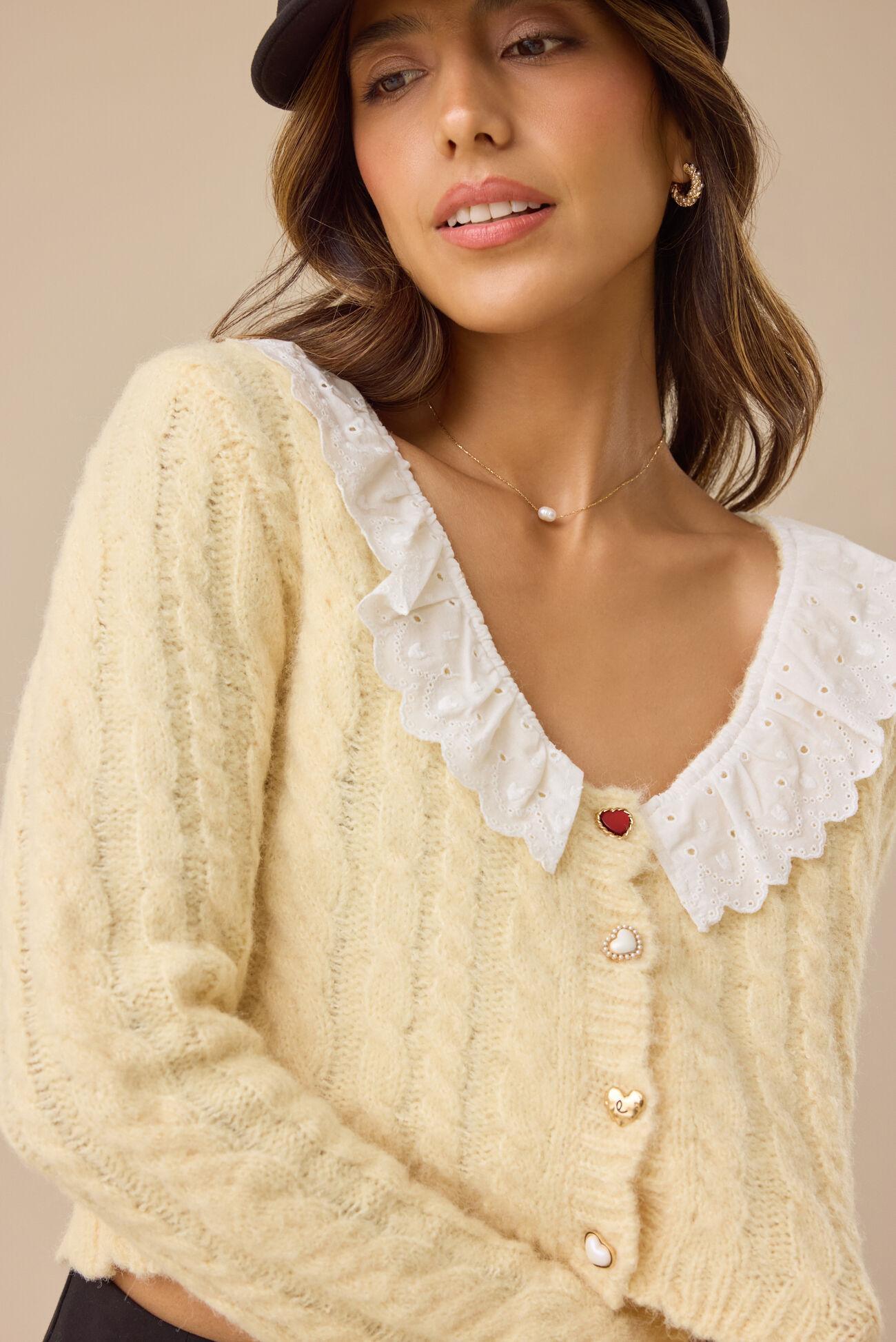 Millicent Heart Button-Down Cardigan Product Image