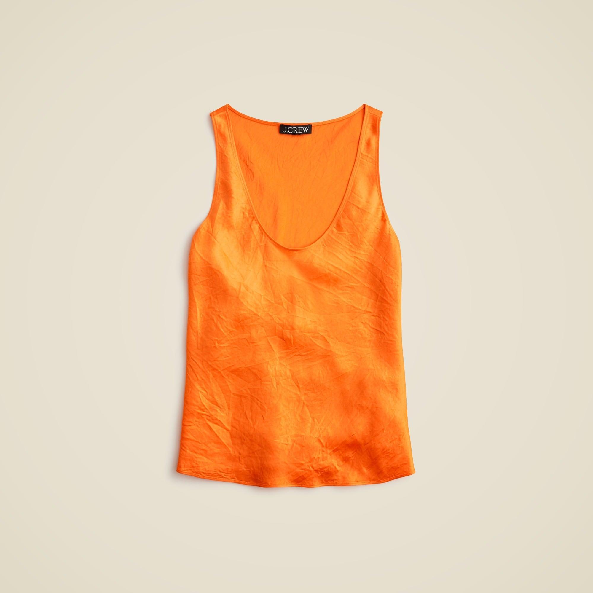 Scoopneck tank top in textured satin Product Image