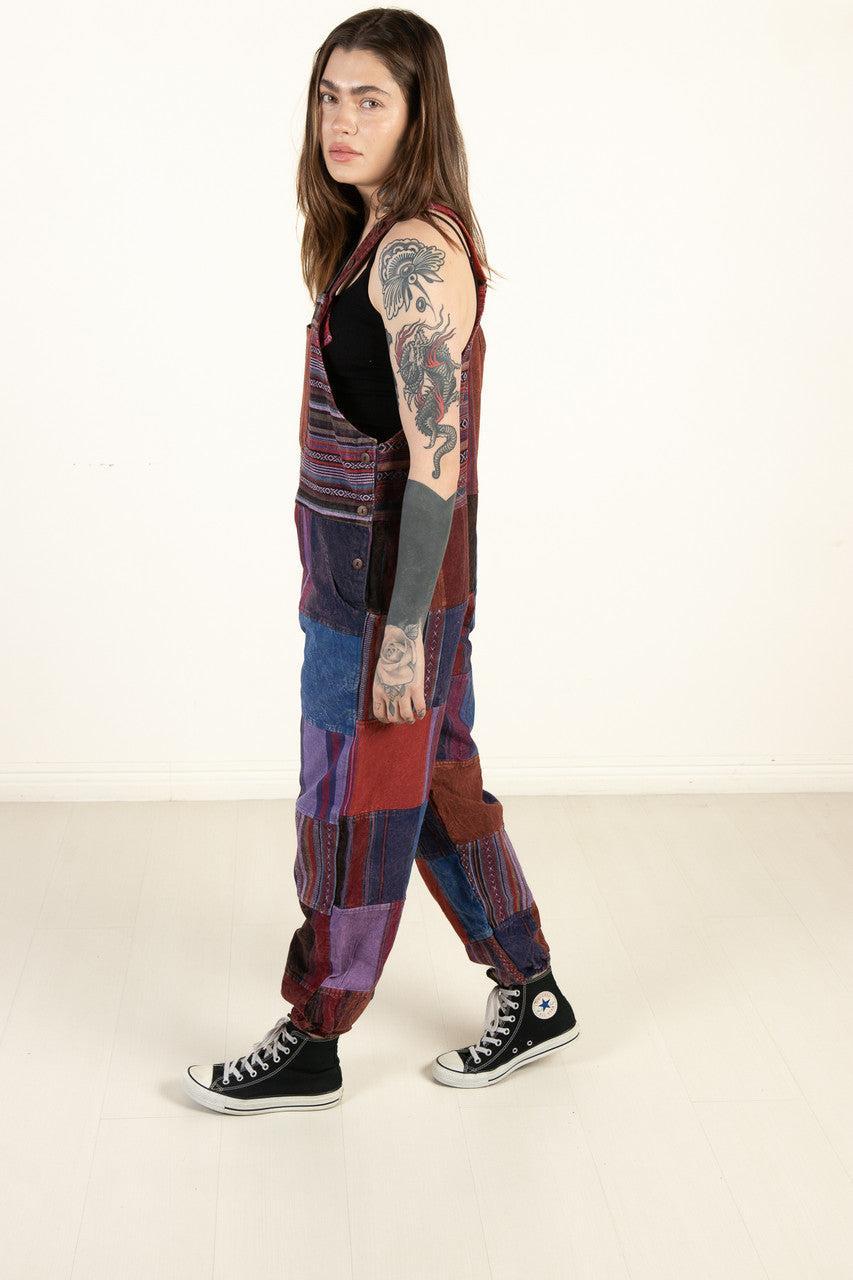 Violet Patchwork Overalls Product Image