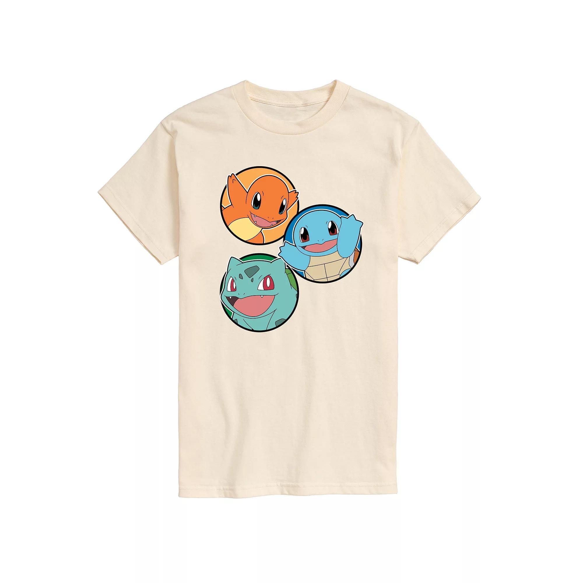 Men's Pokemon Squirtle Bulbasaur Charmander Graphic Tee,  Product Image