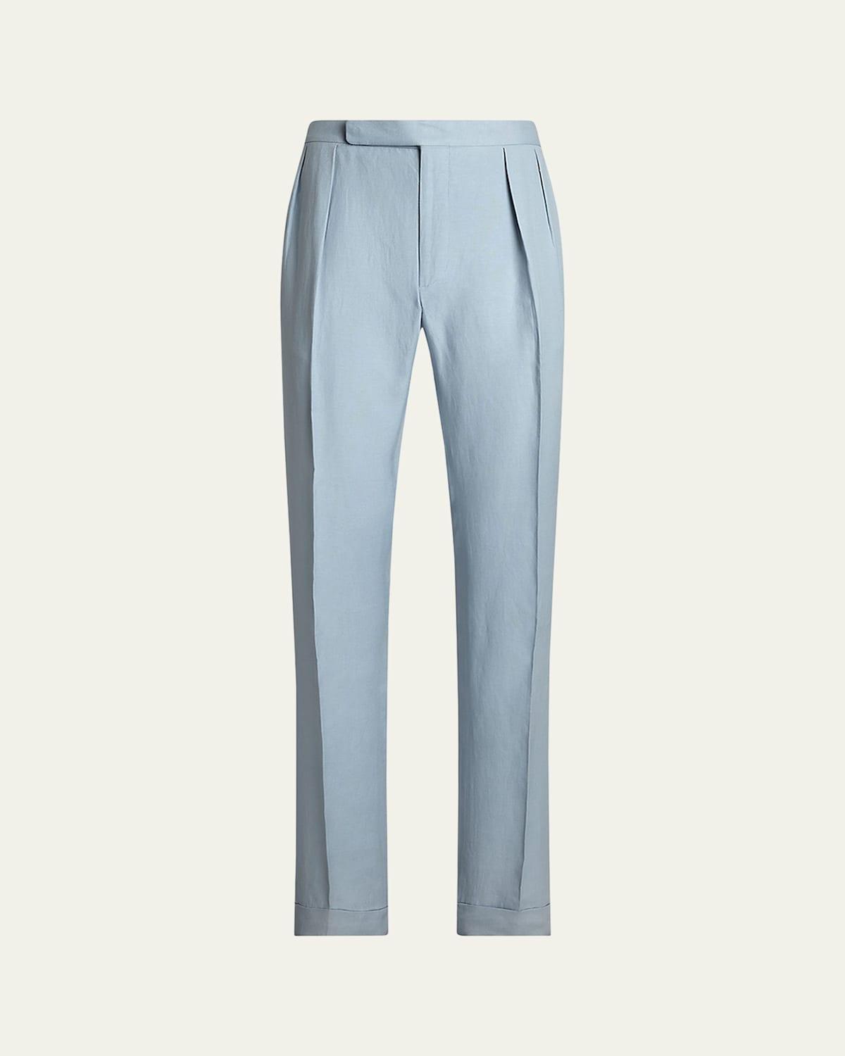 Mens Gregory Hand-Tailored Silk-Linen Trousers Product Image