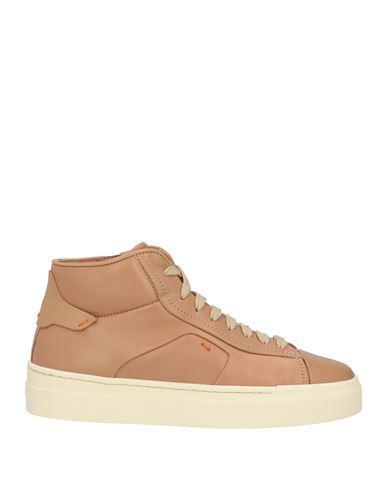 SANTONI Woman Sneakers Light Brown Size 8 Leather In Beige Product Image