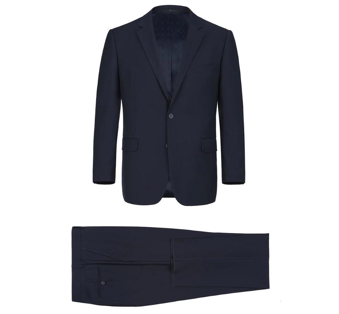 Vanderbilt Collection - Classic 2 Piece Suit 2 Buttons Regular Fit In Dark Navy Product Image