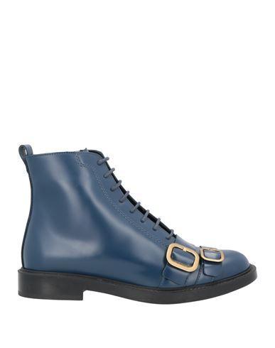 TOD'S Woman Ankle Boots Blue Size 8 Leather Product Image