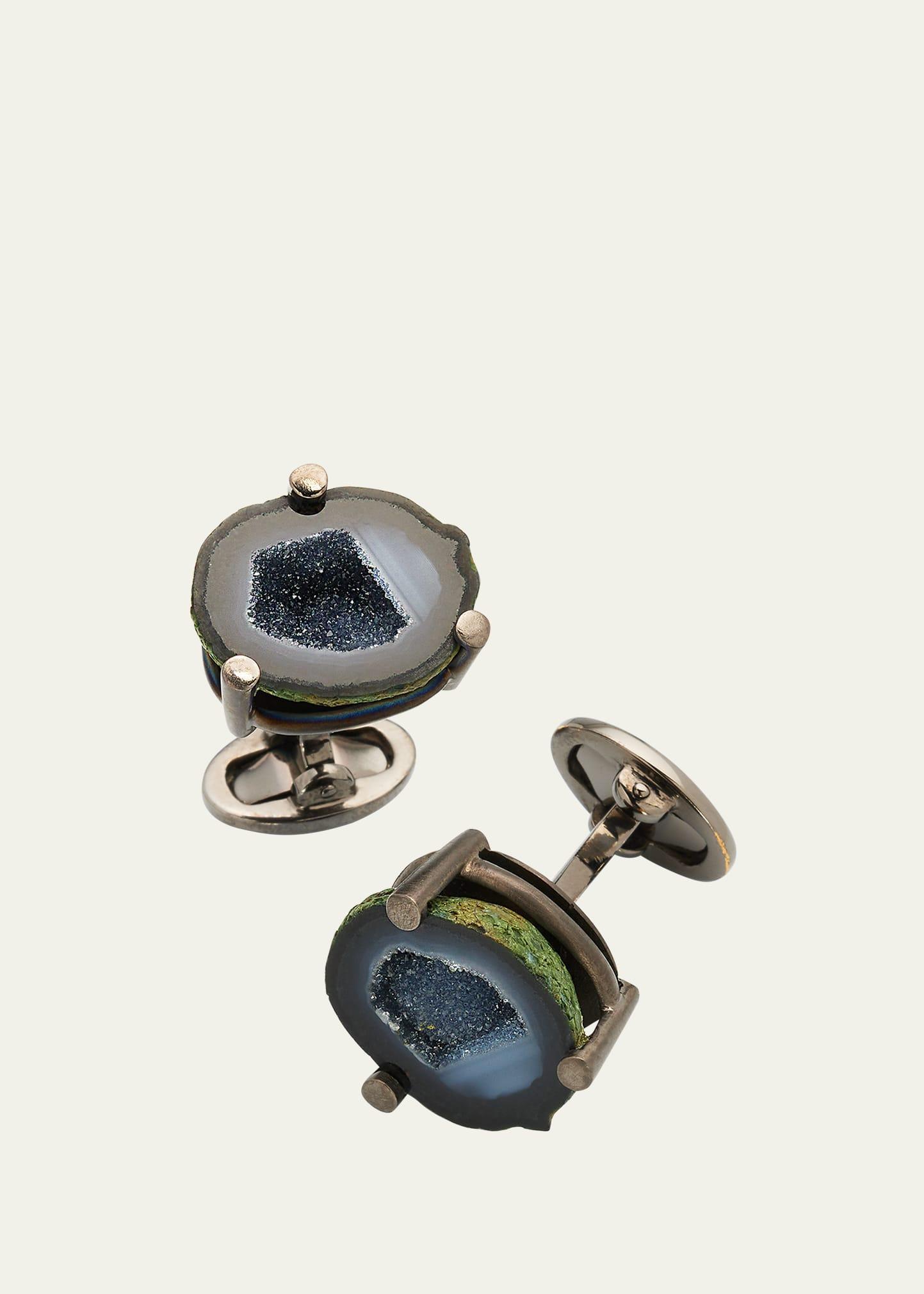 Mens Druzy Crystallized Gemstone Cufflinks Product Image