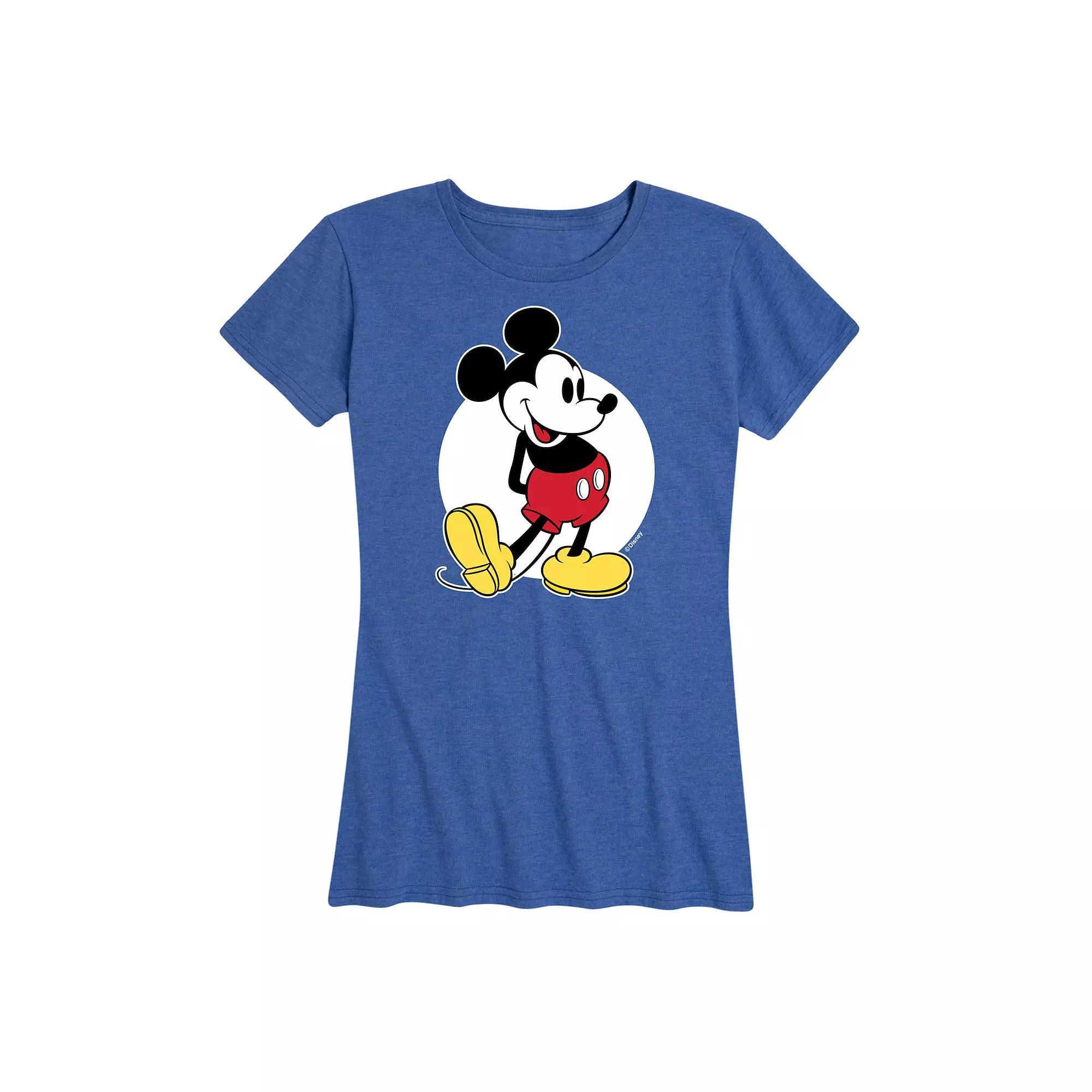 Disney's Mickey Mouse Women's Classic Graphic Tee, Size: XXL, Grey Royal Blue Product Image