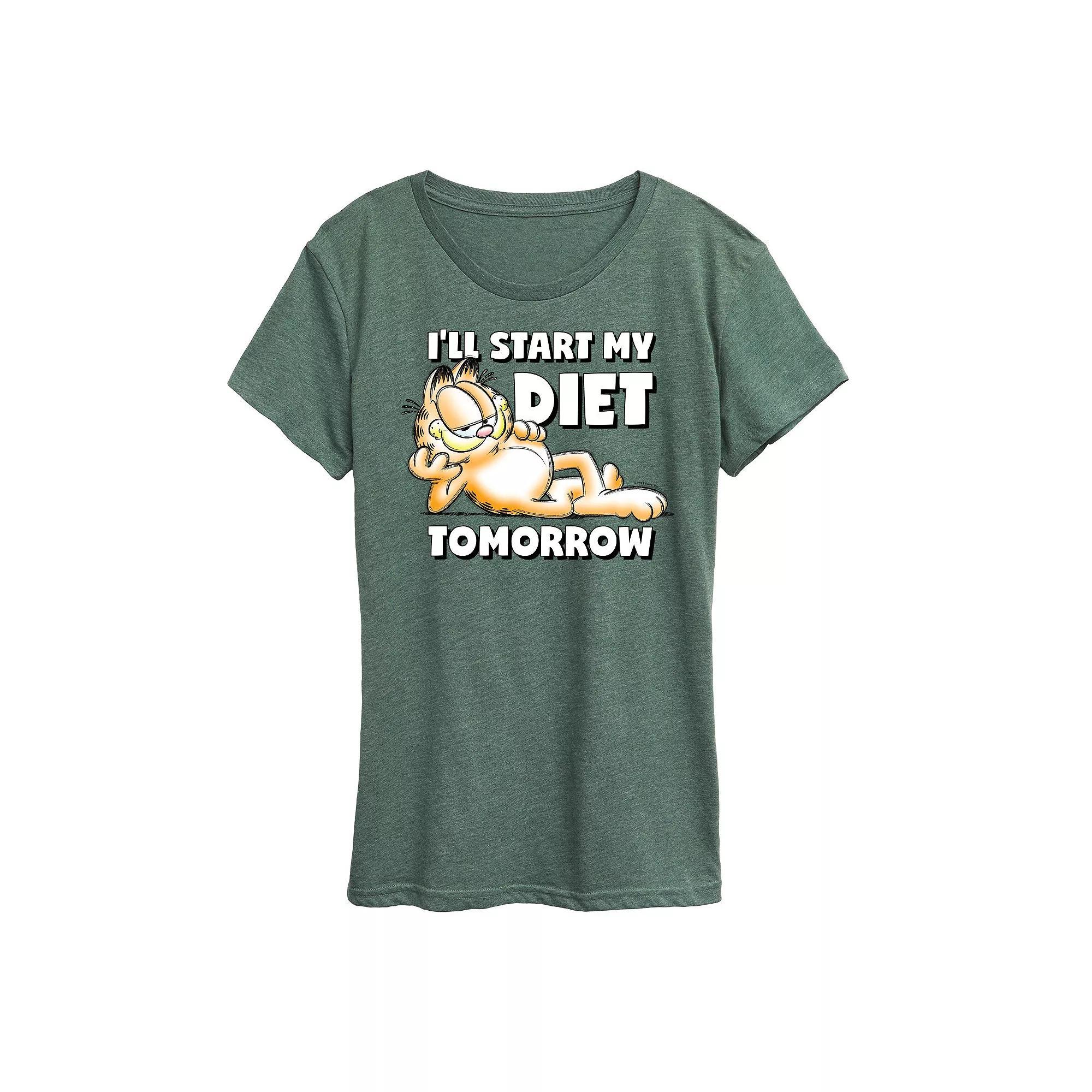 Women's Garfield Diet Tomorrow Graphic Tee, Girl's,  Product Image