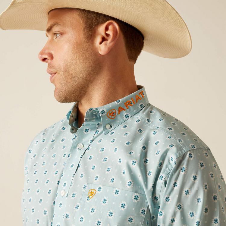 Ariat® Men's L/S Aqua Print Team Colton Classic Fit Button Shirt Product Image