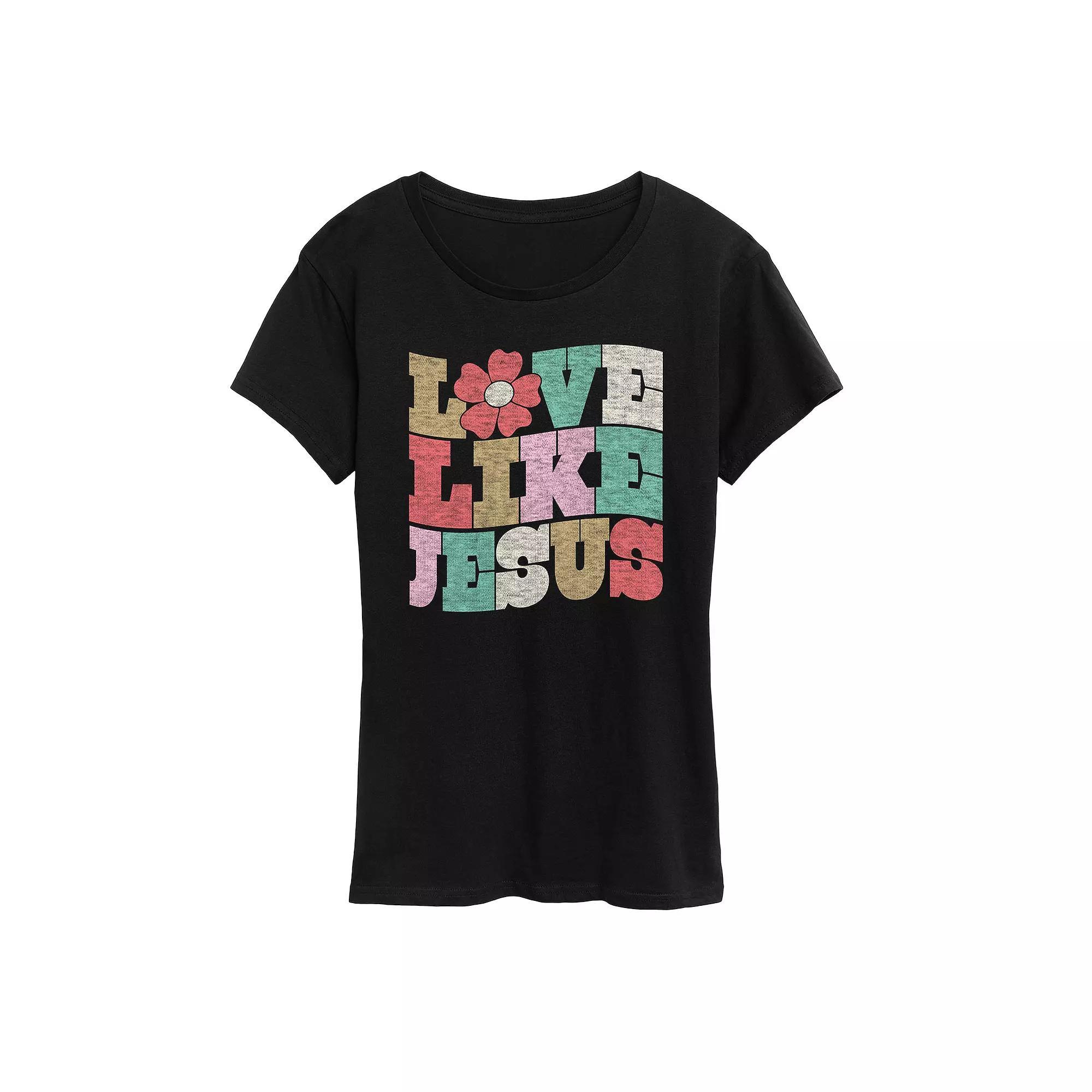 Plus Love Like Jesus Graphic Tee, Women's, Size: 2XL, Black Product Image