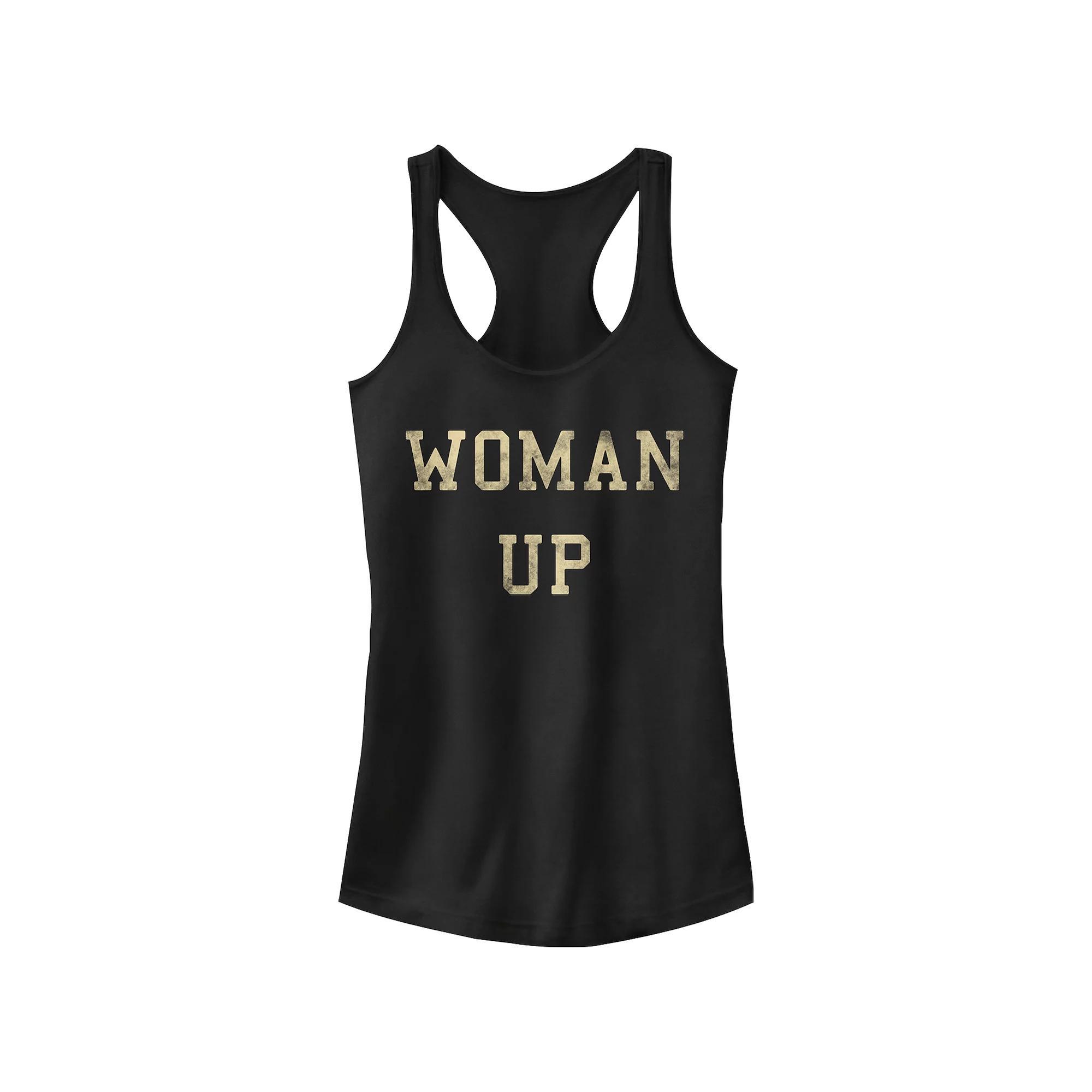 Juniors' Woman Up Gold And Bold Graphic Tank Top, Girl's,  Product Image