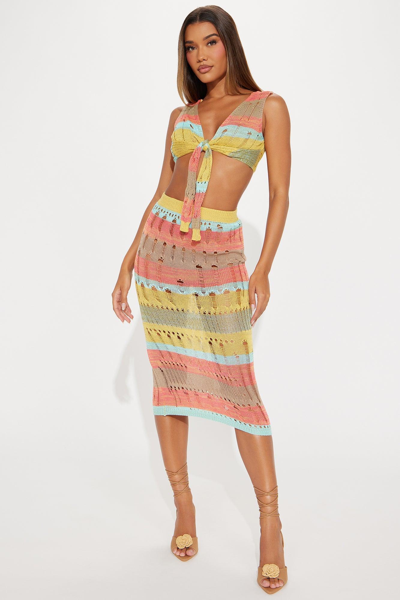 Personal Touch Stripe Skirt Set - Multi Color Product Image