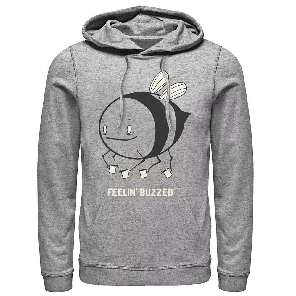 Men's Feelin Buzzed Coffee Bee Hoodie, Size: XL, Athletic Grey Product Image