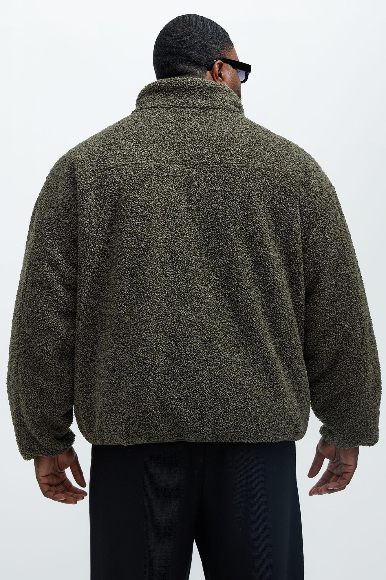 Sun's Up Sherpa Jacket - Olive Product Image