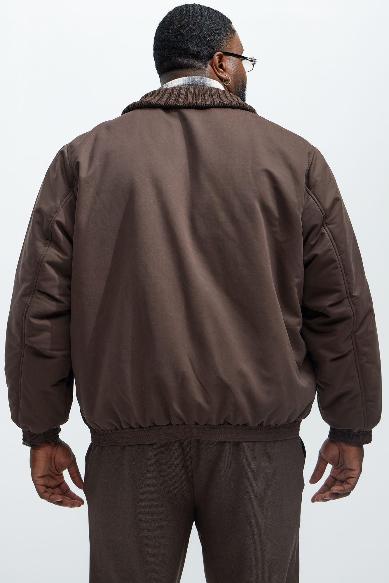 Back To U Bomber Jacket - Brown Product Image