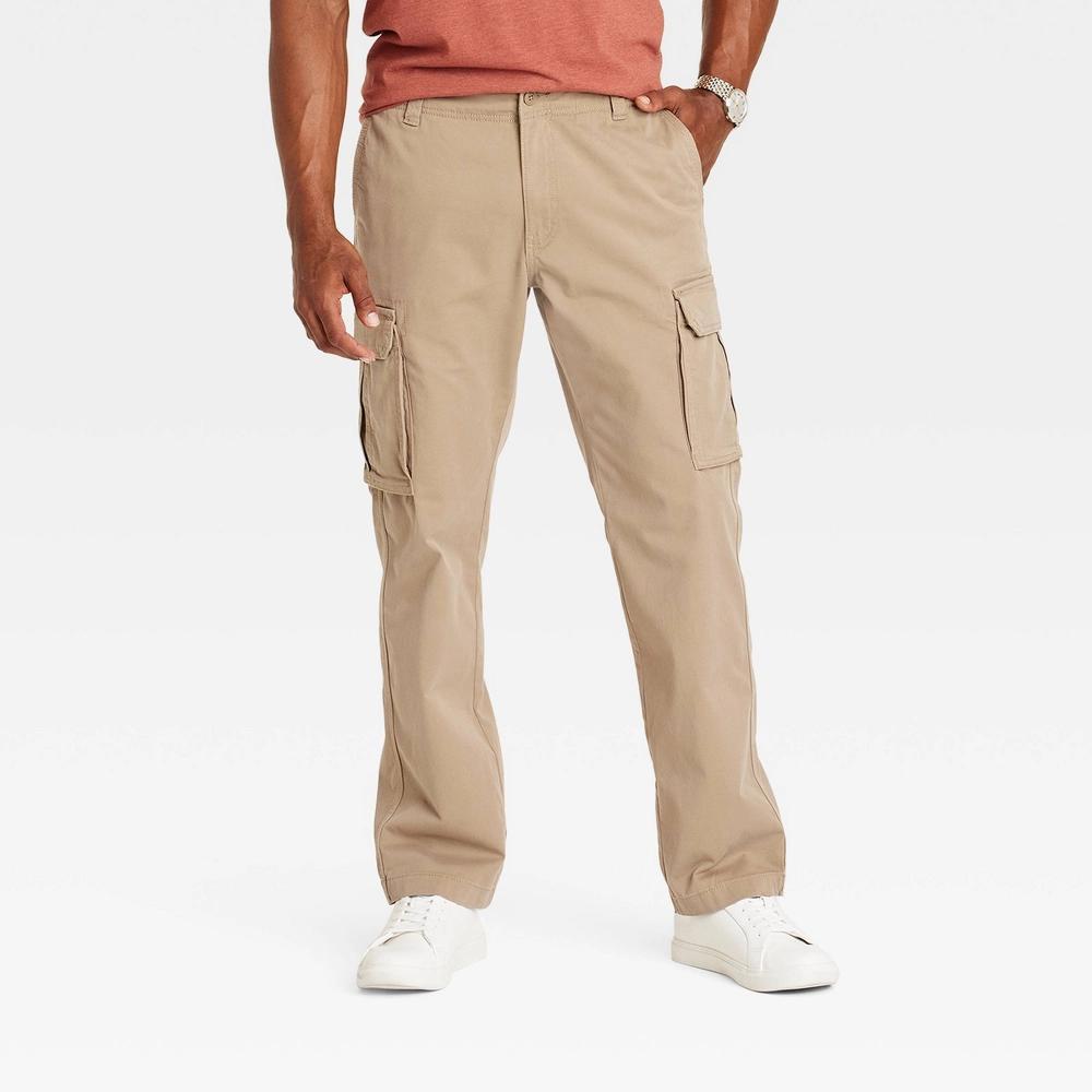 Mens Straight Fit Cargo Pants - Goodfellow & Co Sculptural Tan 32x30 Product Image