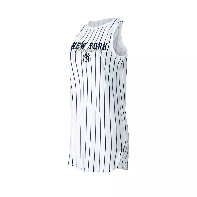 Womens Concepts Sport New York Yankees Reel Pinstripe Knit Sleeveless Nightshirt Product Image