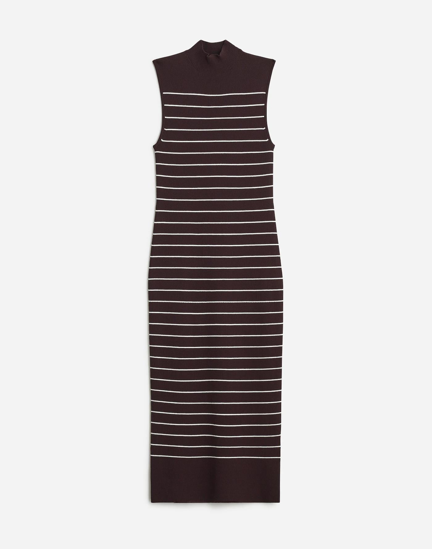 The Signature Knit Mockneck Sweater Dress in Stripe Product Image