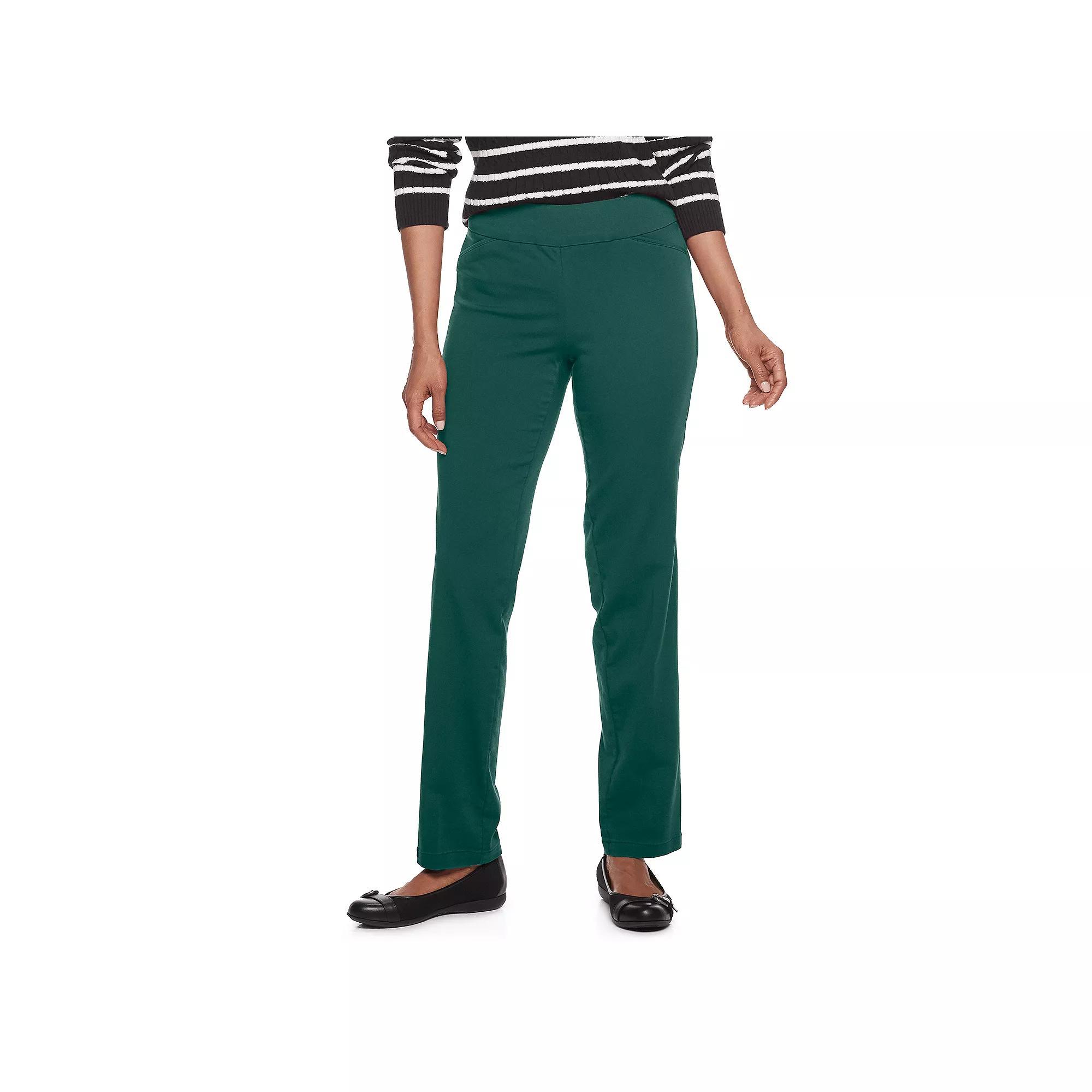 Women's Croft & Barrow® Effortless Stretch Pull-On Straight-Leg Pants,  Product Image