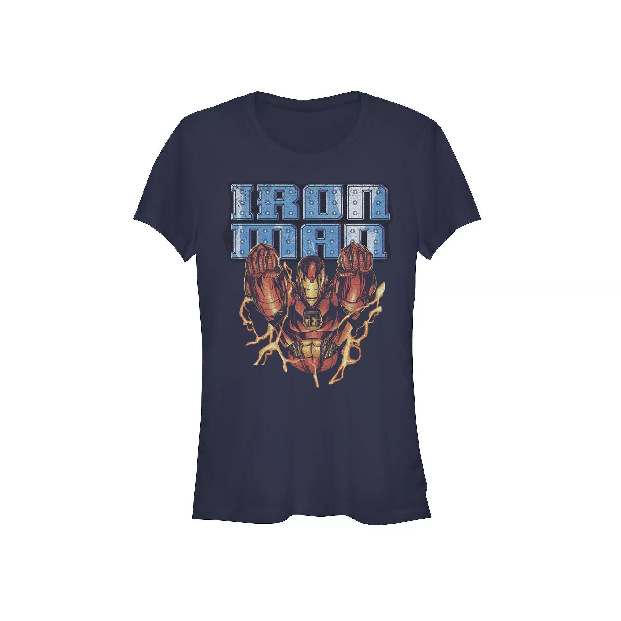 Juniors' Iron Man Riveted Logo Graphic Tee, Girl's,  Product Image