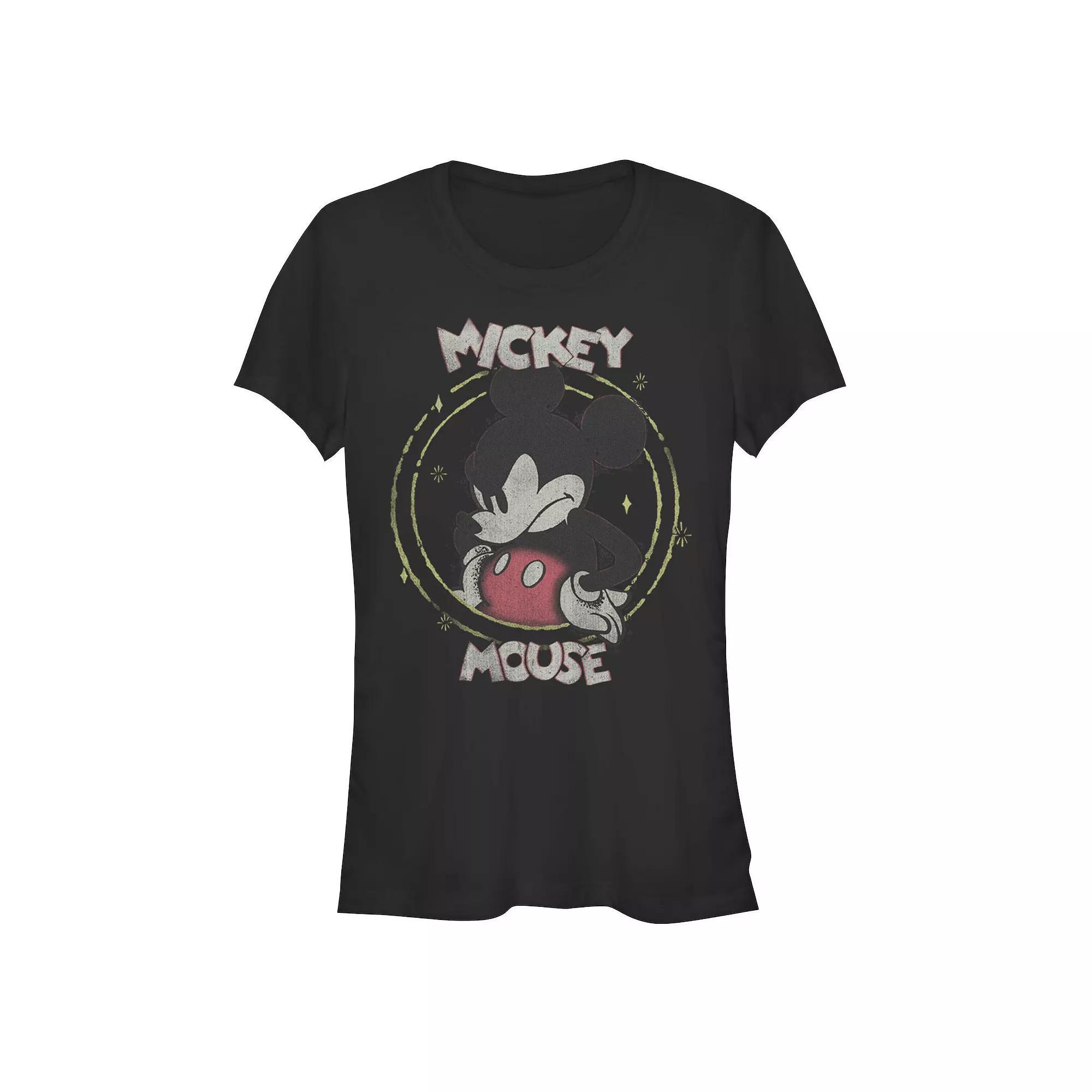 Disney's Mickey Mouse Juniors' Christmas Lights Graphic Tee, Girl's, Size: Medium, Kelly Product Image