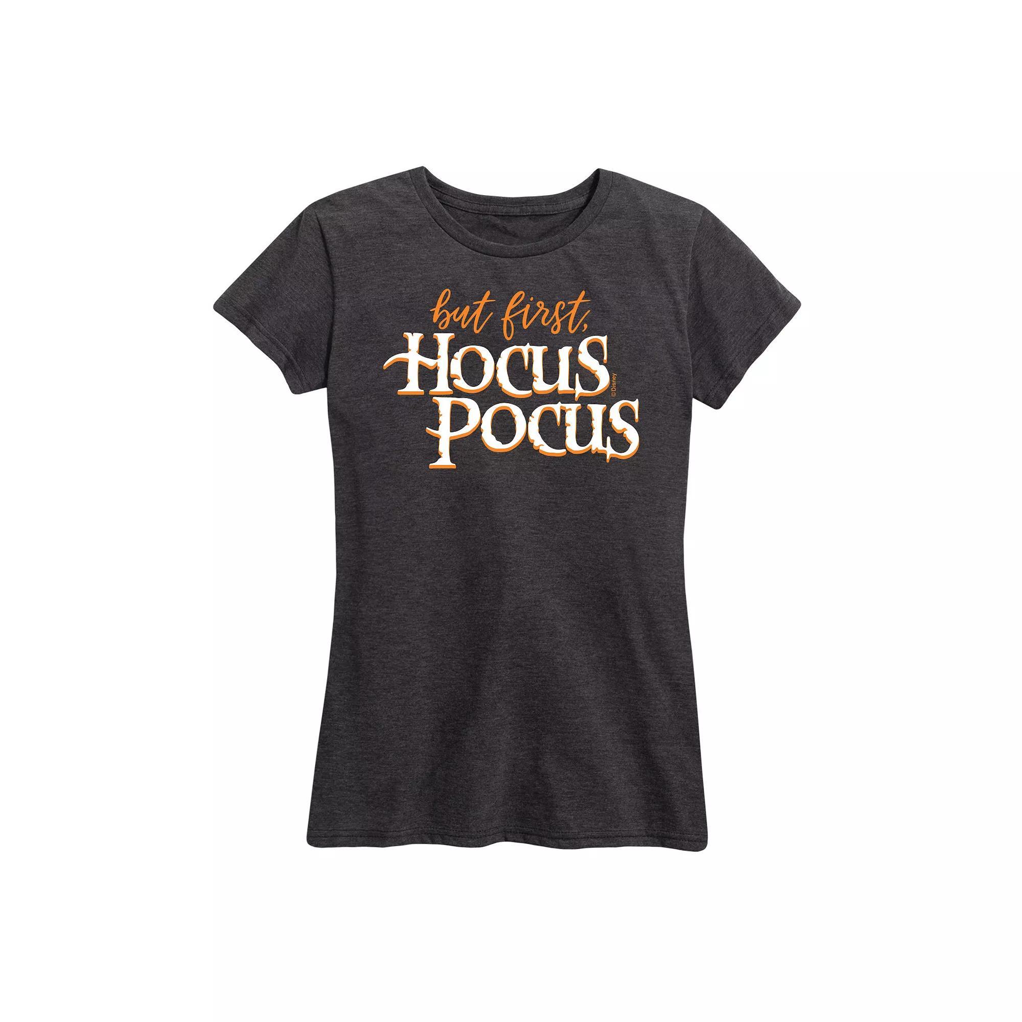 Disney's Hocus Pocus Women's But First Hocus Pocus Graphic Tee, Girl's, Size: Medium, Gray Product Image