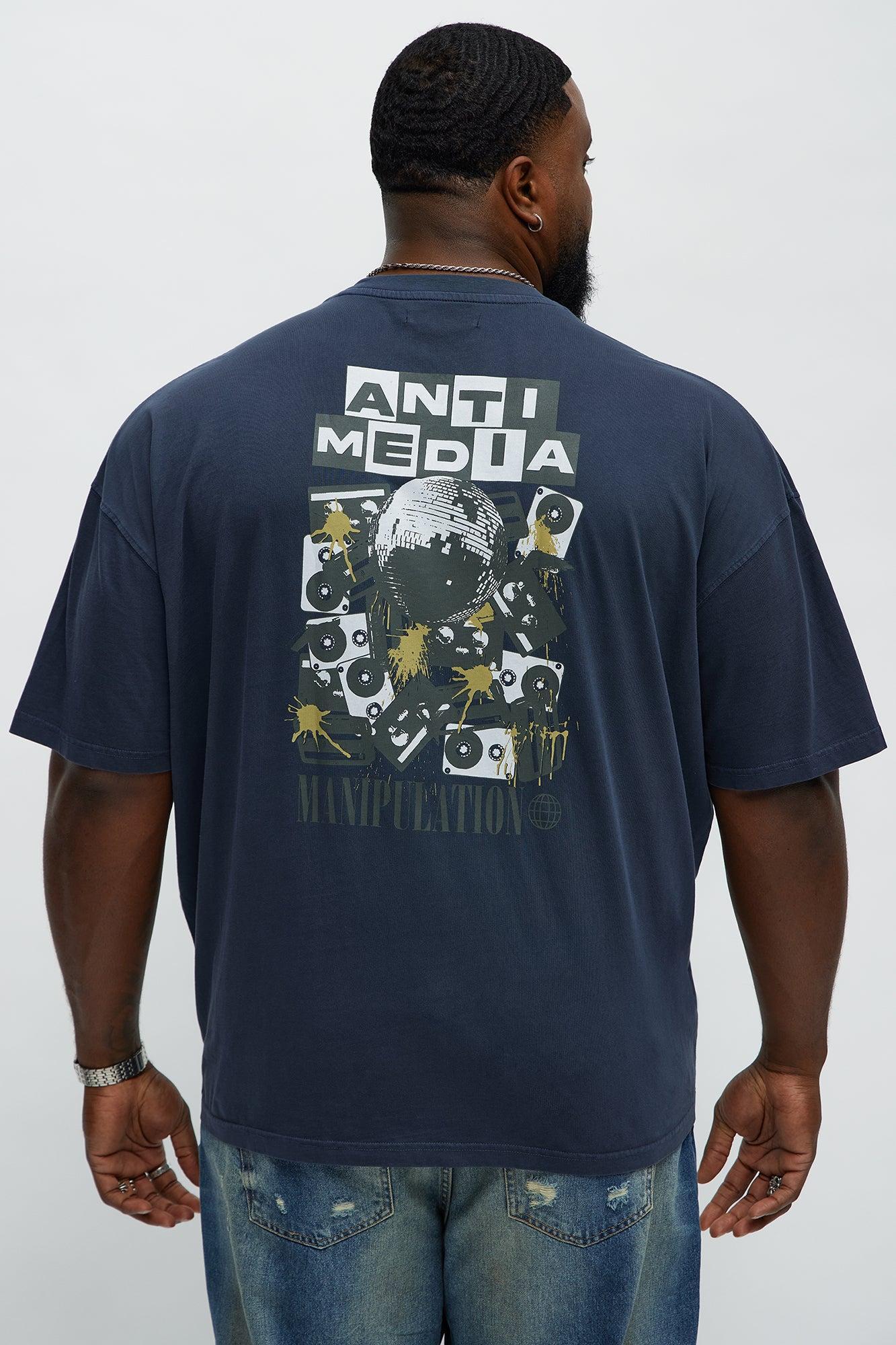 Anti Media Oversized Short Sleeve Tee - Navy Product Image