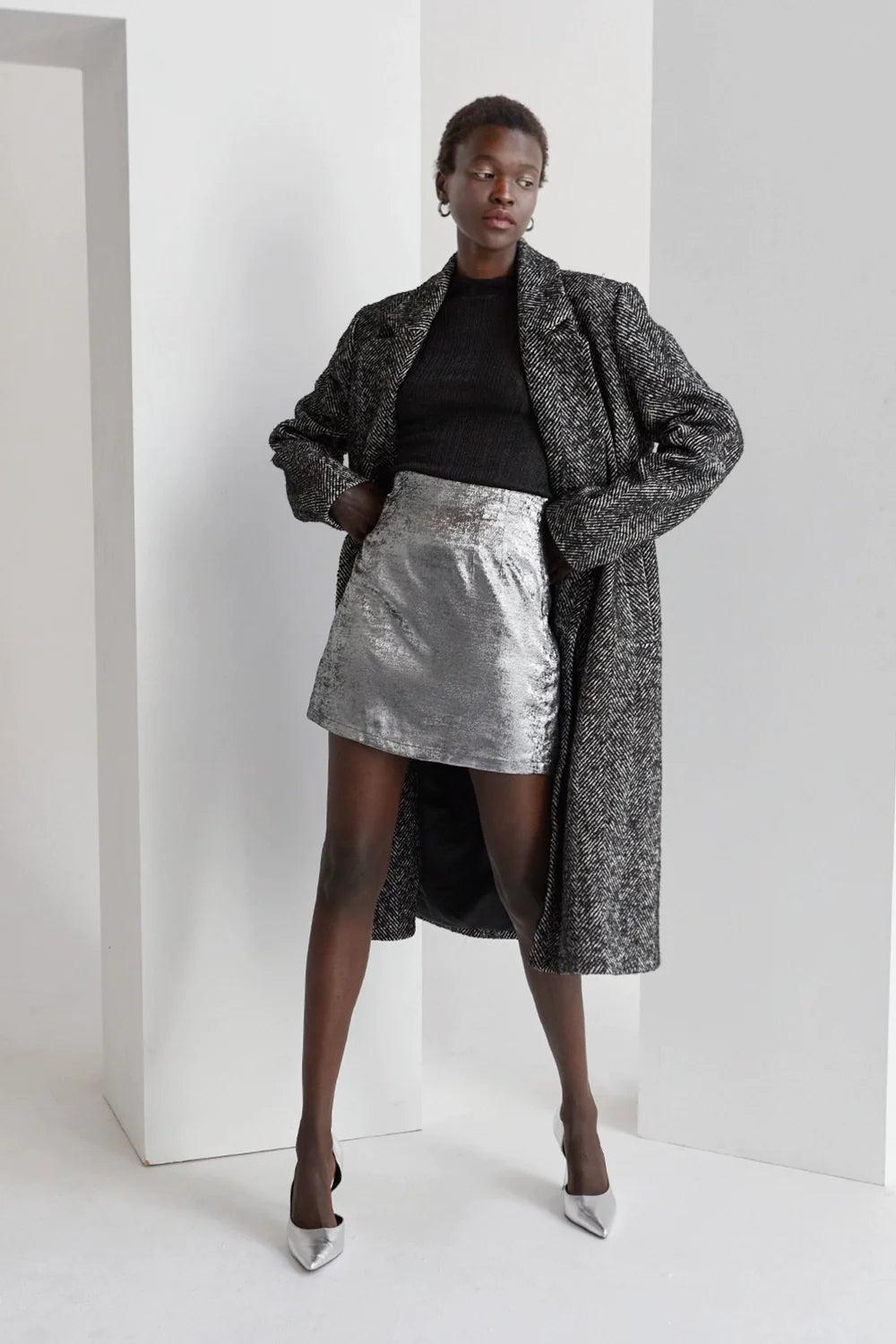 Adelia Metallic Mini Skirt Product Image