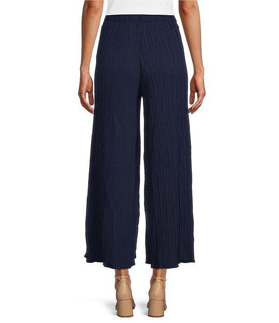 M Made in Italy Textured Wide Leg Pull-On Pants Product Image