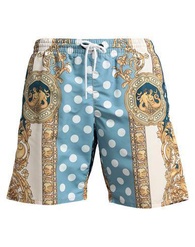 VERSACE Man Swim Trunks Deep Jade Size 36 Polyester Product Image