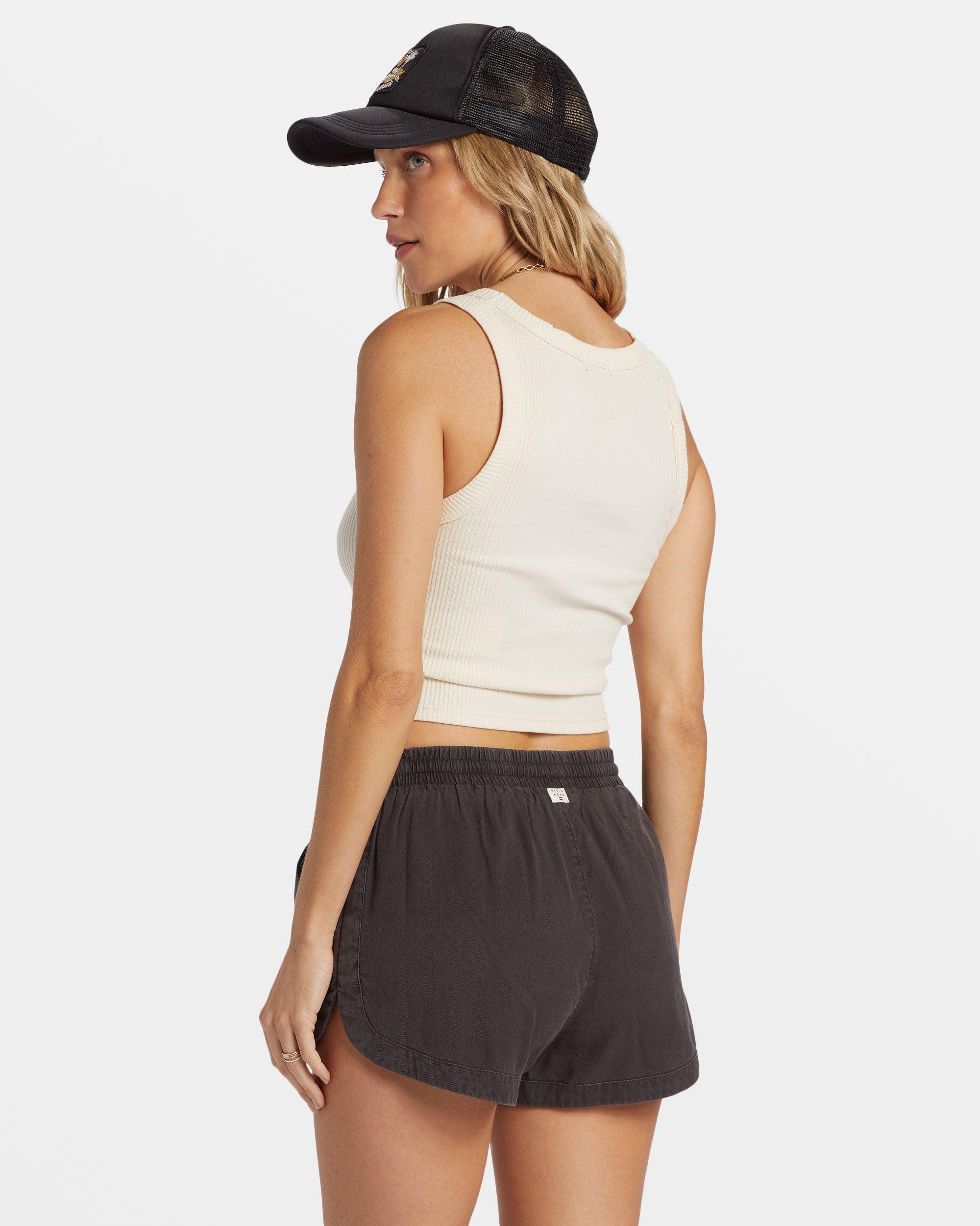 Road Trippin Elastic Waist Shorts - Off Black - Off Black Female Product Image